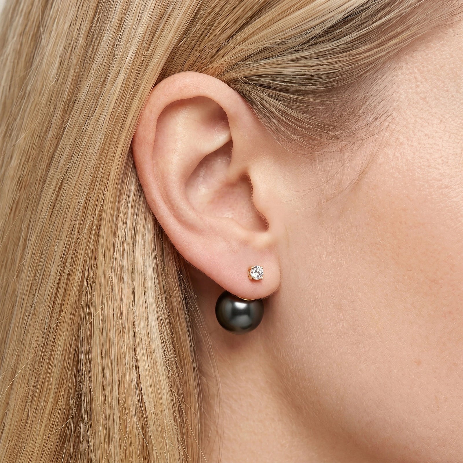 Yellow Gold Celeste Earrings Pearl 10K — Sibilla
