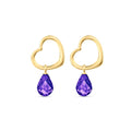 Yellow Gold Earrings Amethyst 10K — Fiordaliso