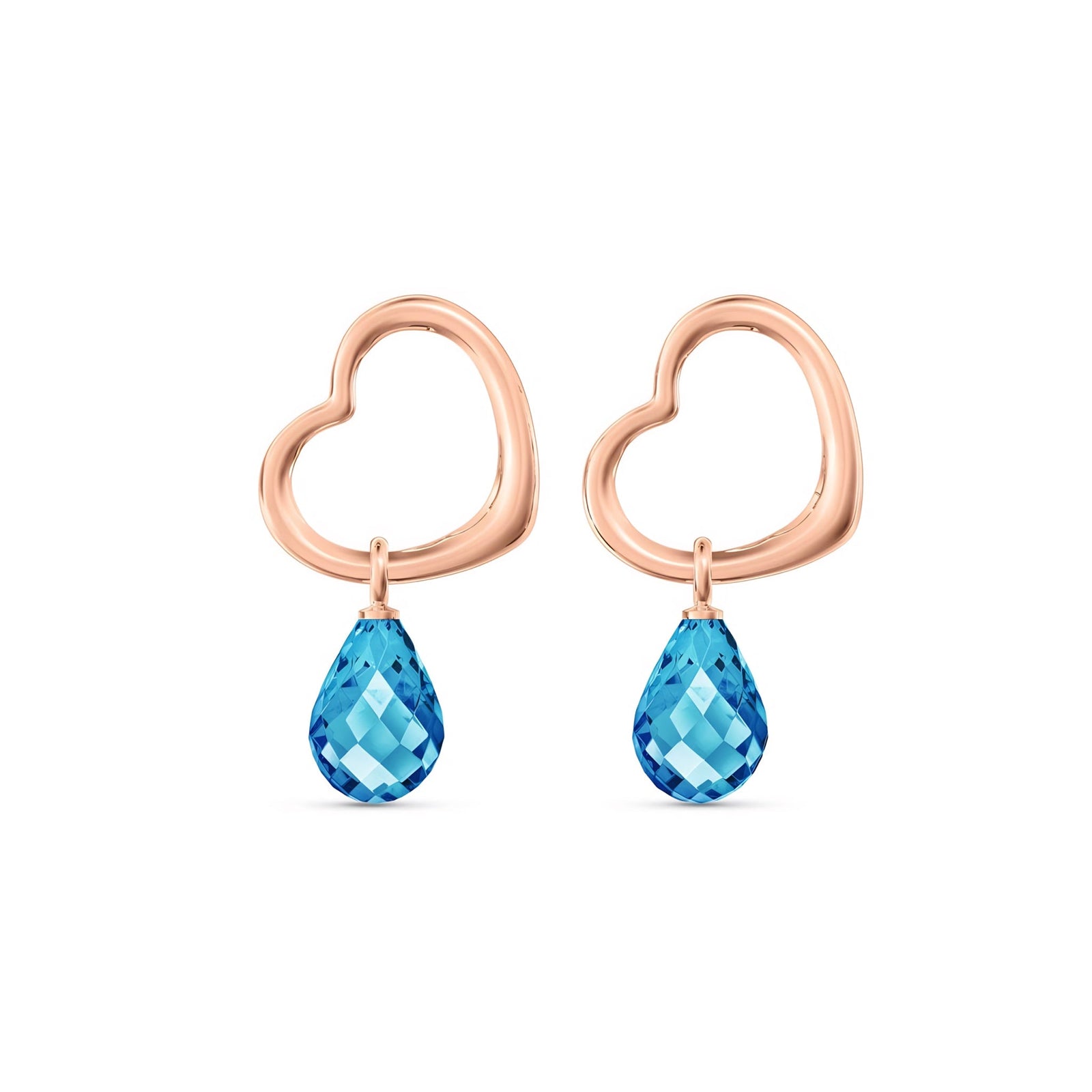 Rose Gold Earrings Citrine 10K — Fiordaliso