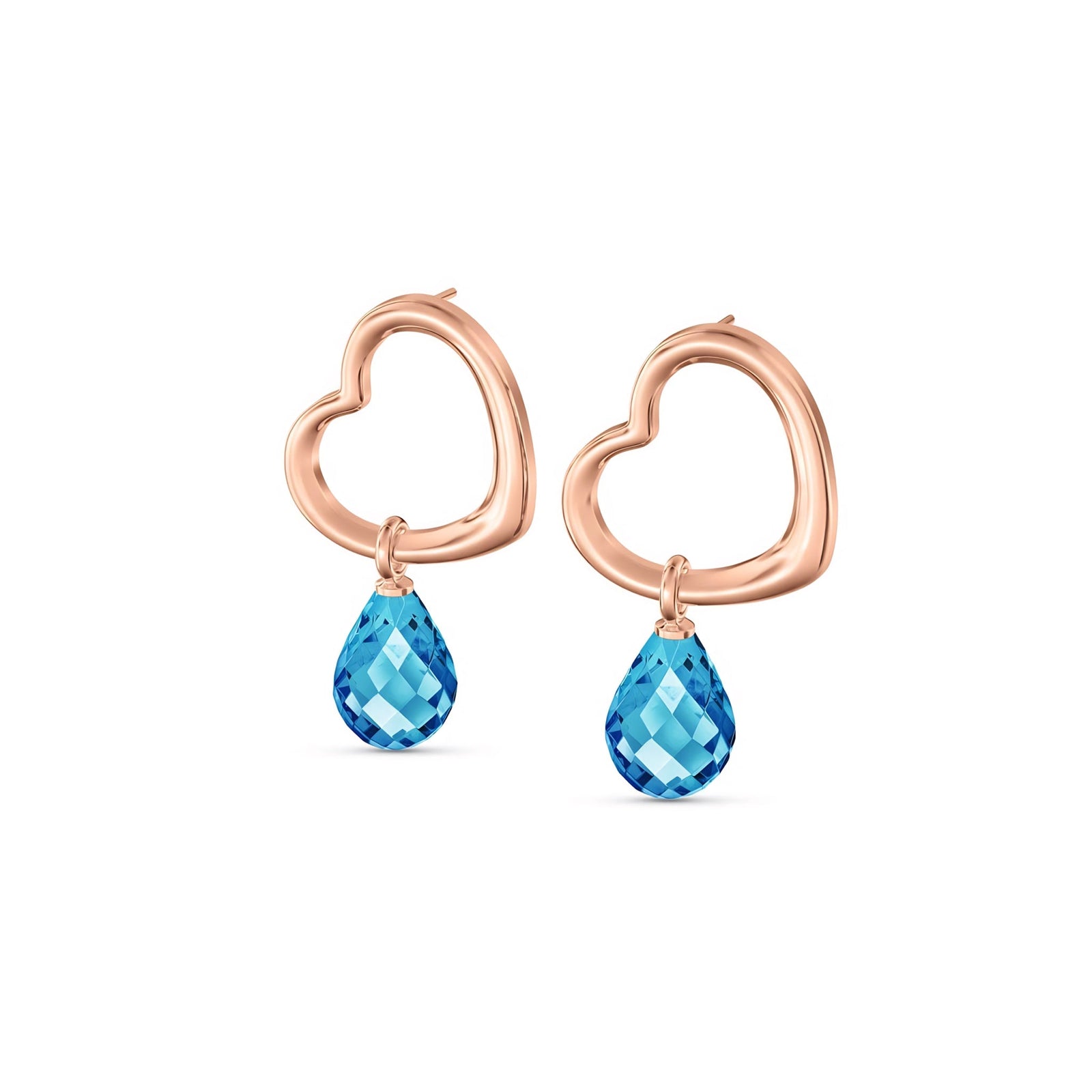 Rose Gold Earrings Citrine 10K — Fiordaliso