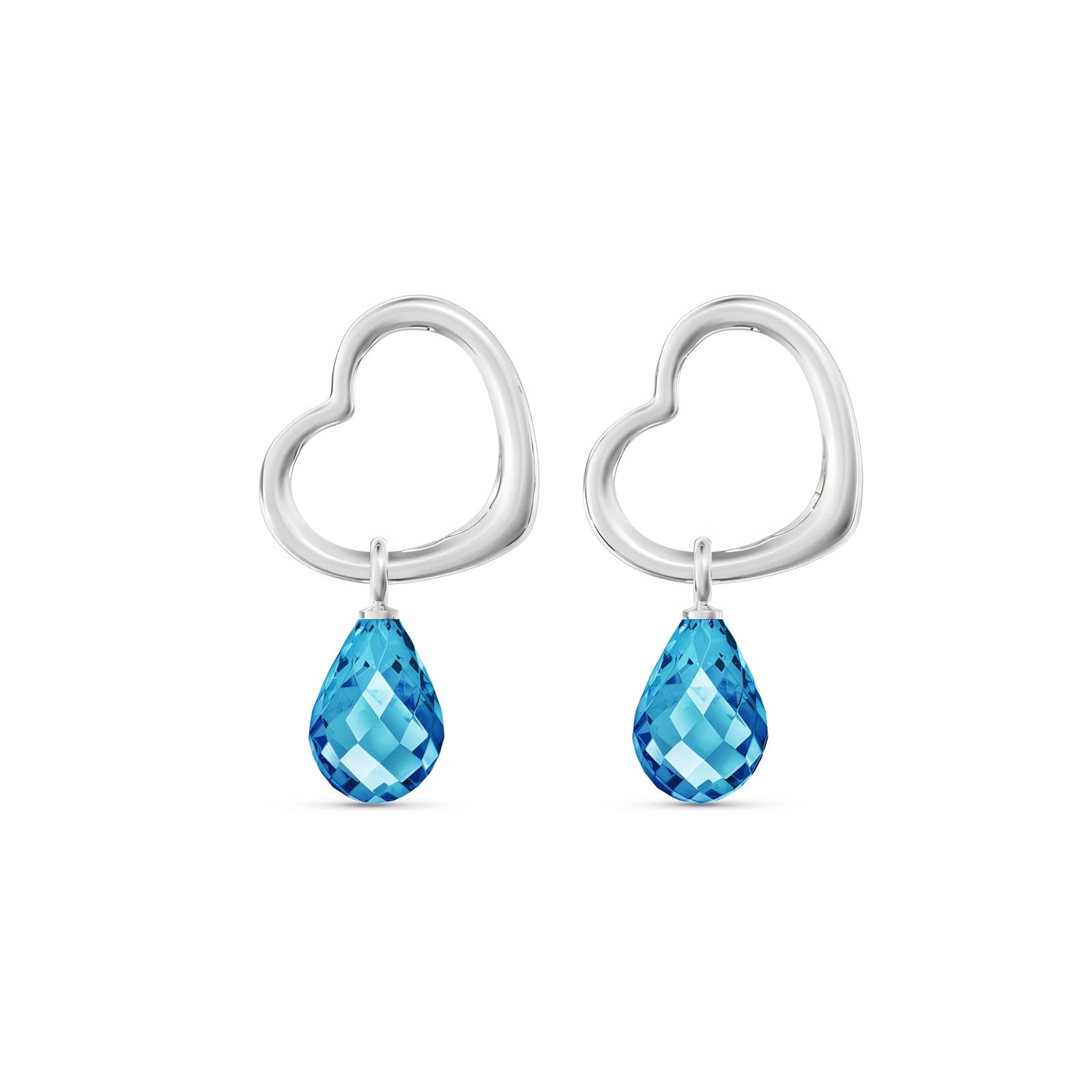 White Gold Earrings Citrine 10K — Fiordaliso