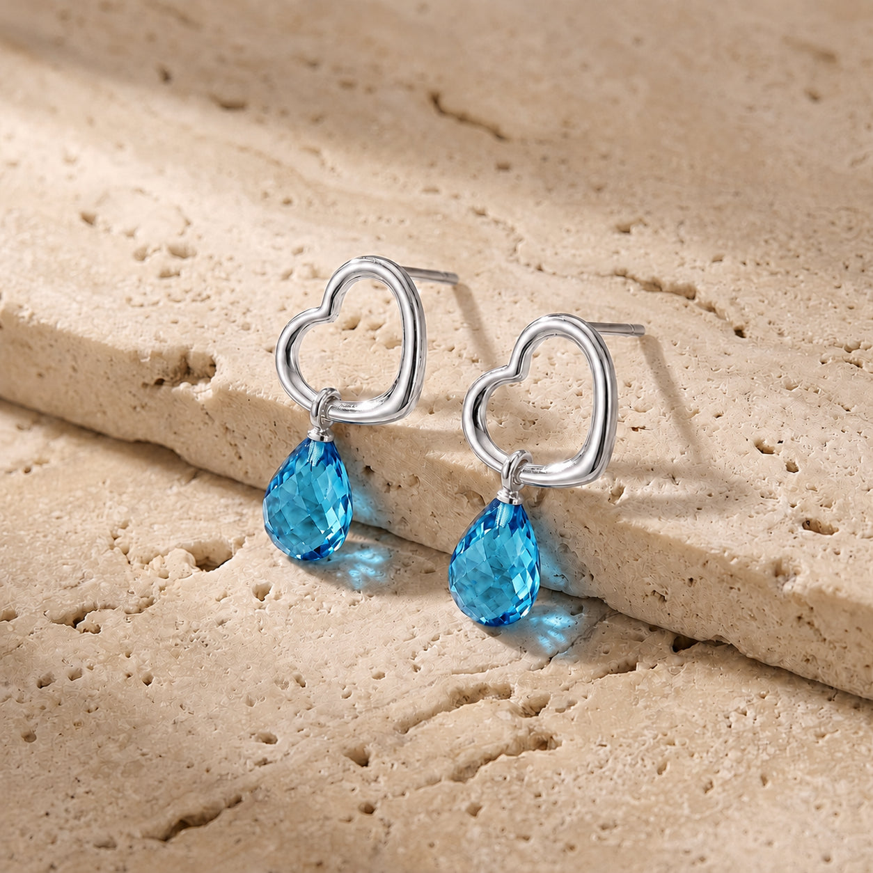 White Gold Earrings Citrine 10K — Fiordaliso