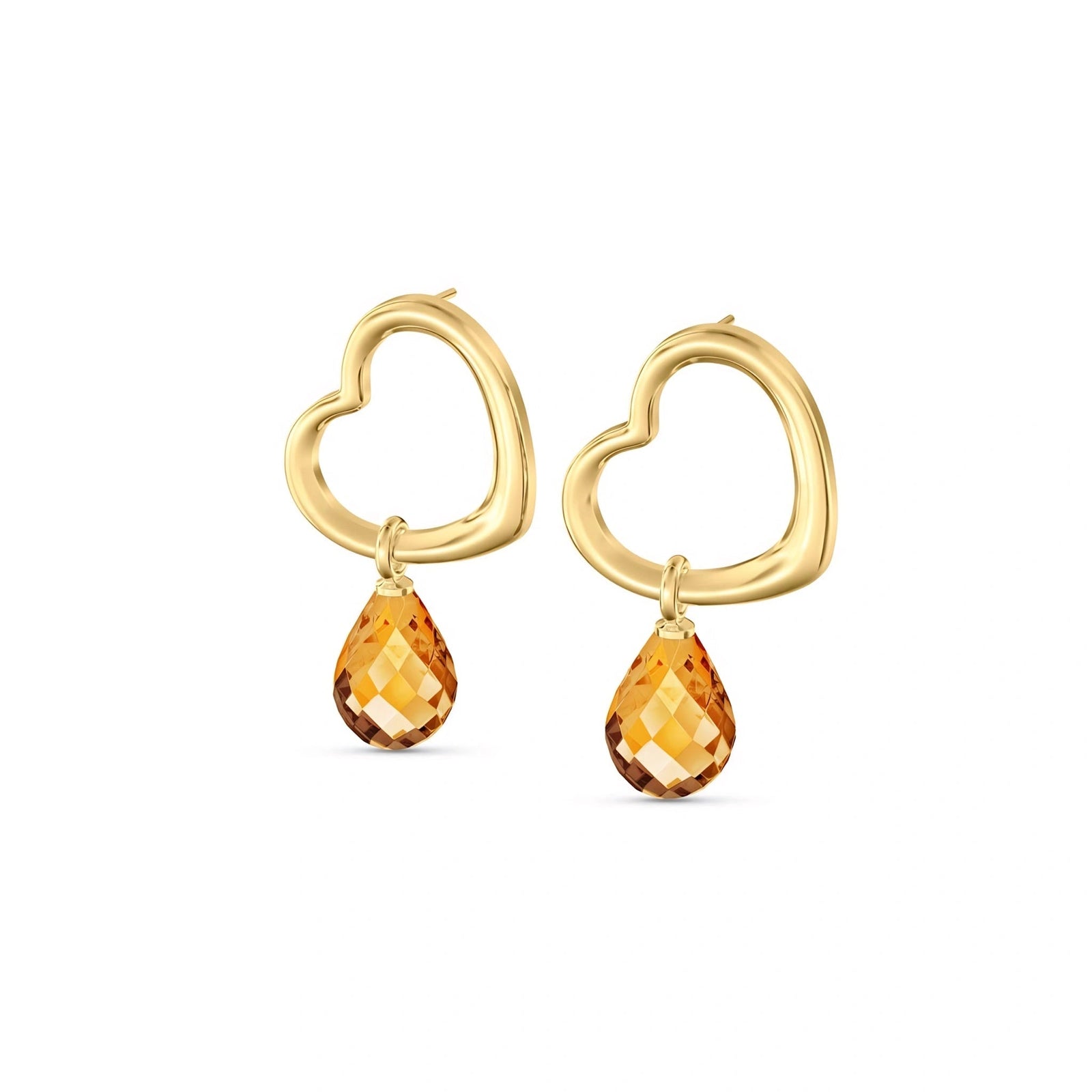 Yellow Gold Earrings Citrine 10K — Fiordaliso