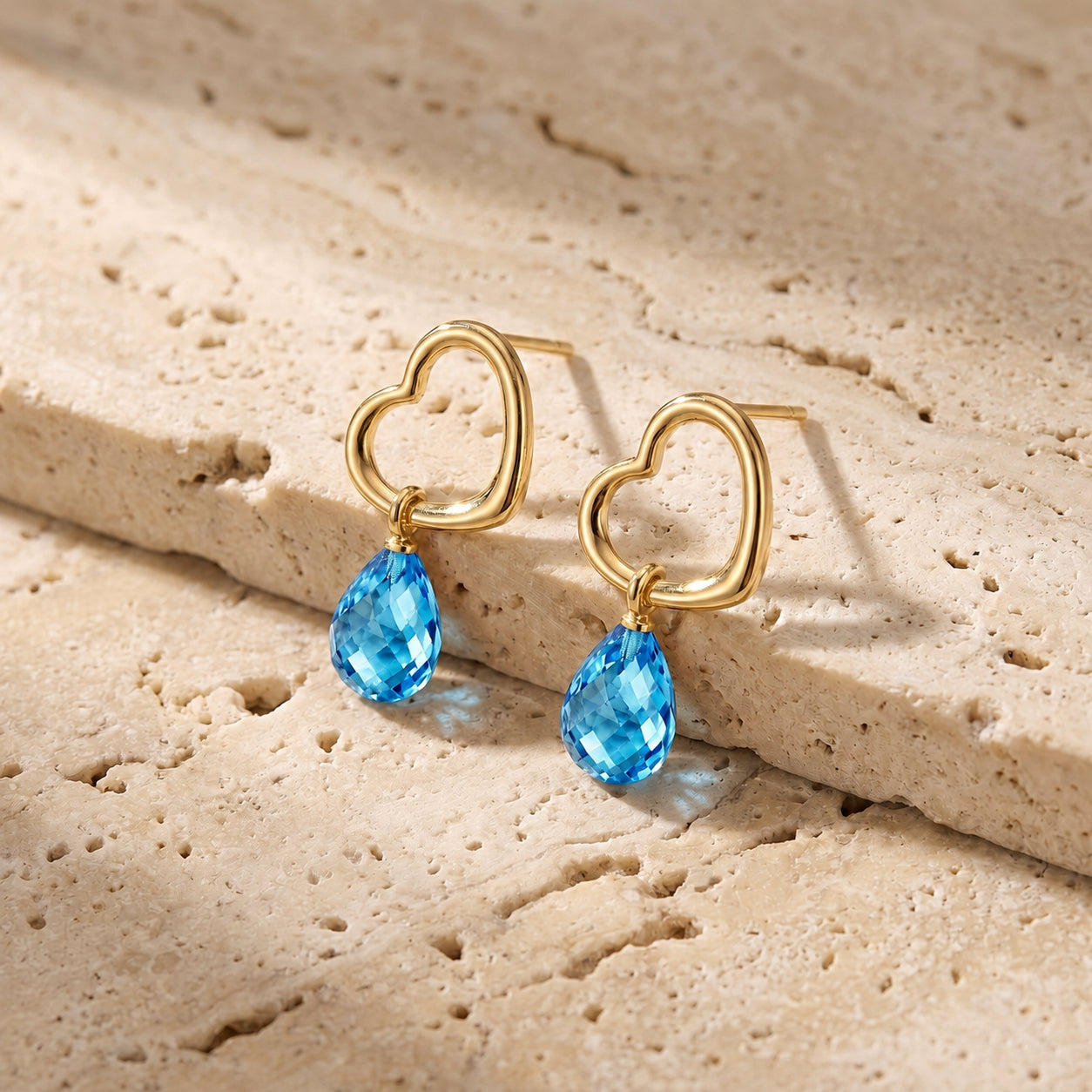 Yellow Gold Earrings Citrine 10K — Fiordaliso