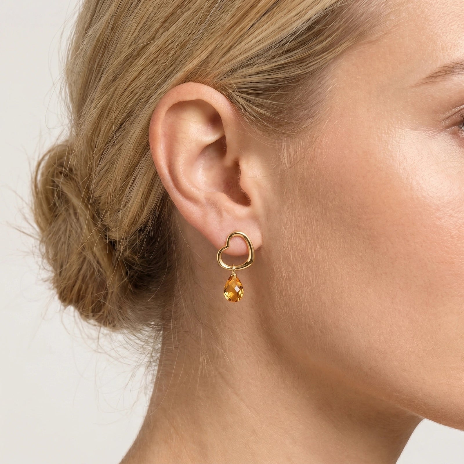Yellow Gold Earrings Citrine 10K — Fiordaliso