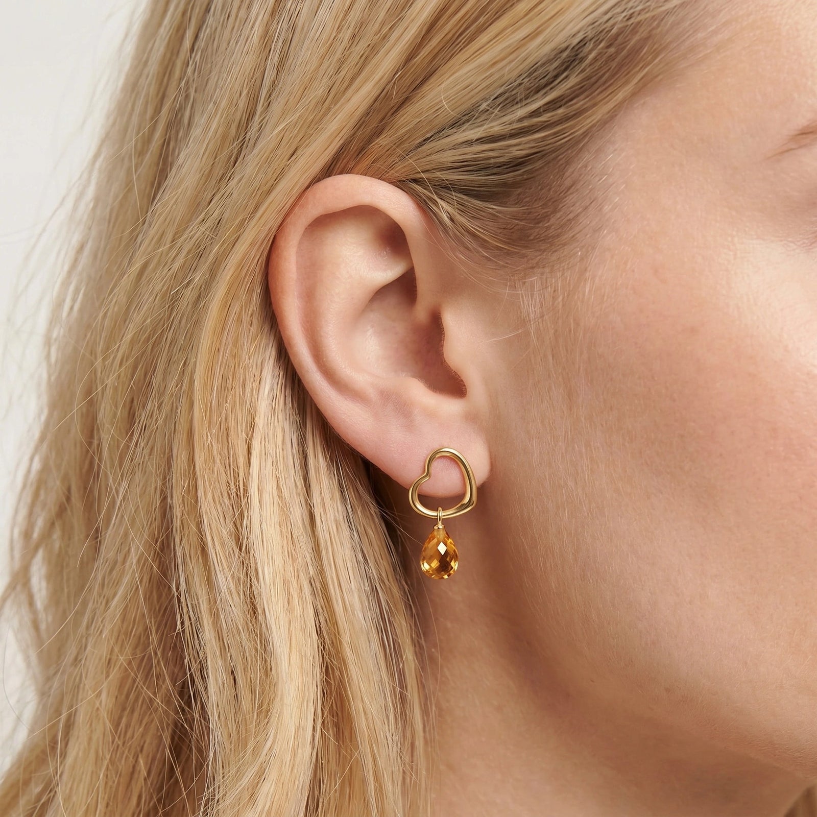 Yellow Gold Earrings Citrine 10K — Fiordaliso