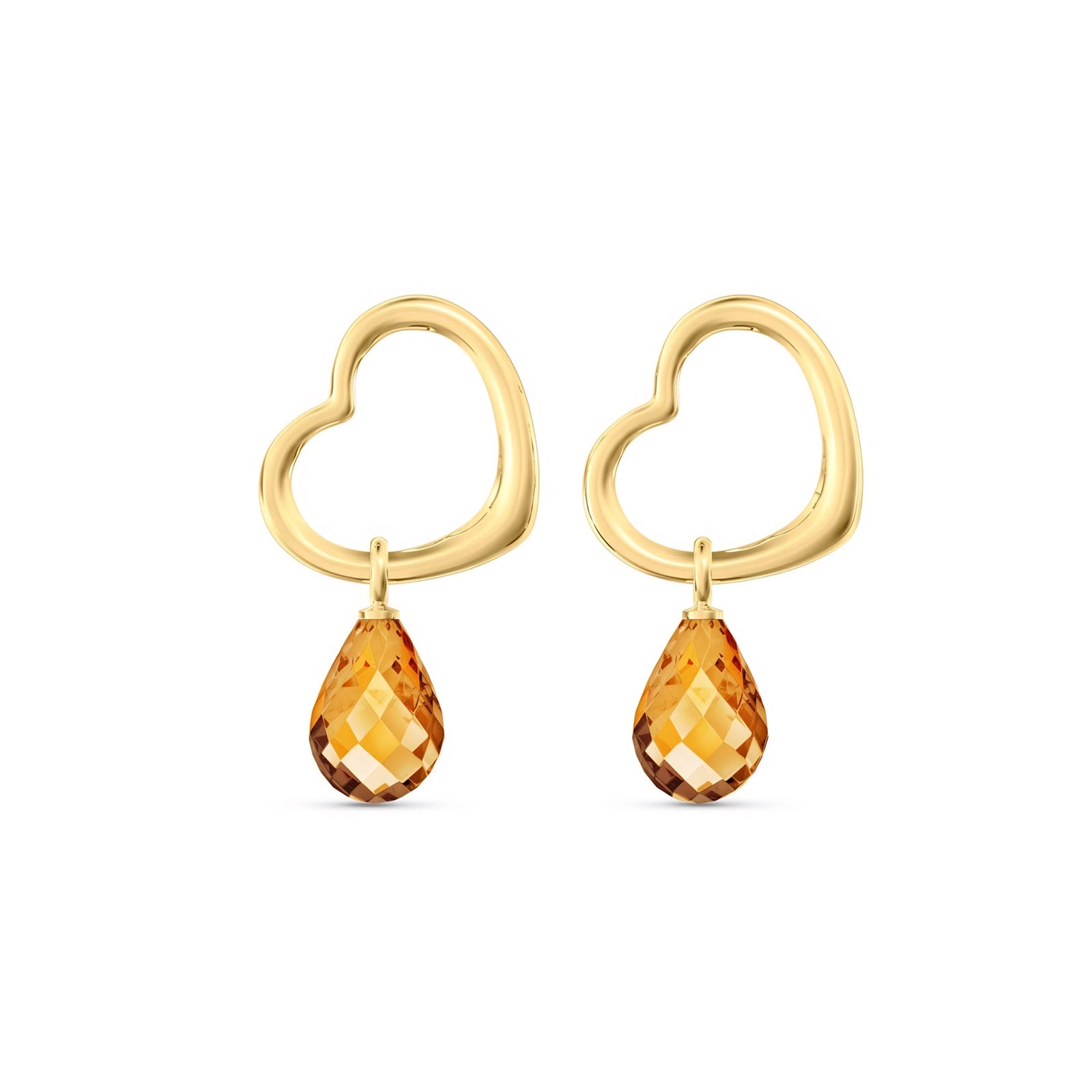 Yellow Gold Earrings Garnet 10K — Fiordaliso