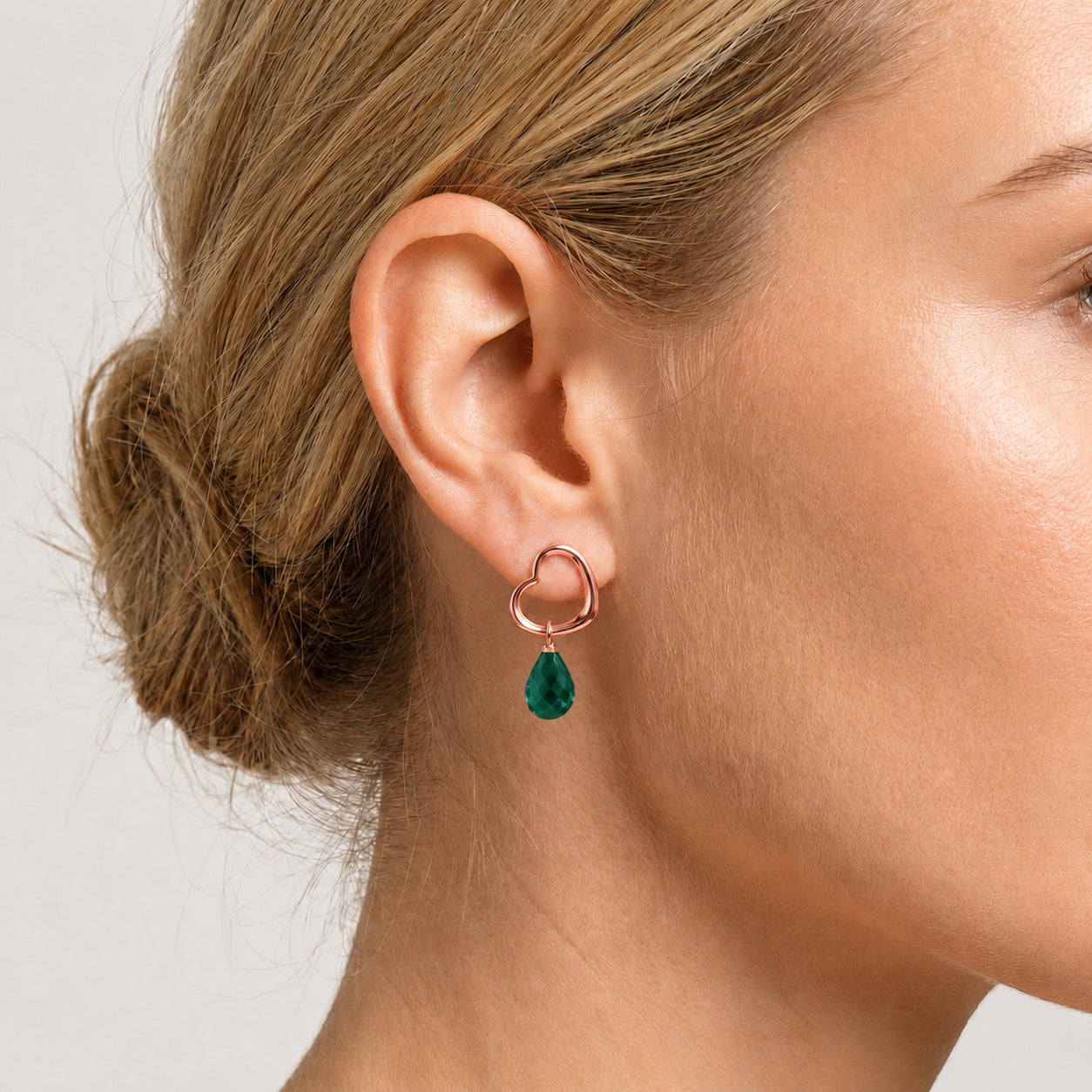 Rose Gold Earrings Blue Topaz 10K — Fiordaliso