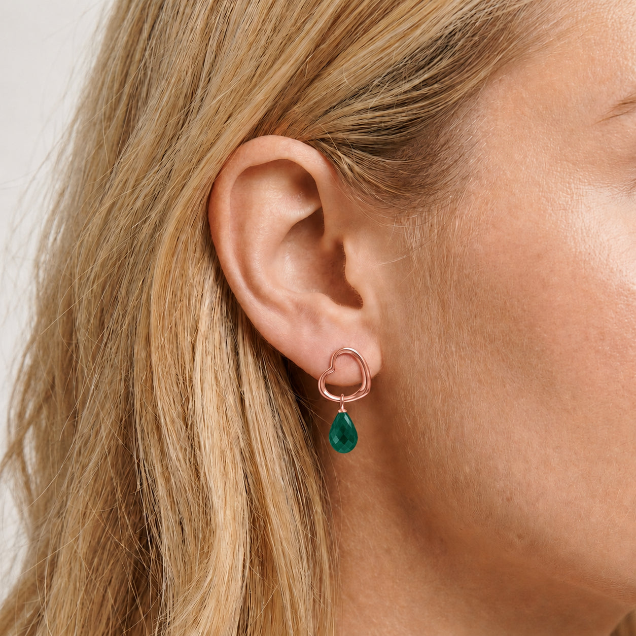 Rose Gold Earrings Blue Topaz 10K — Fiordaliso