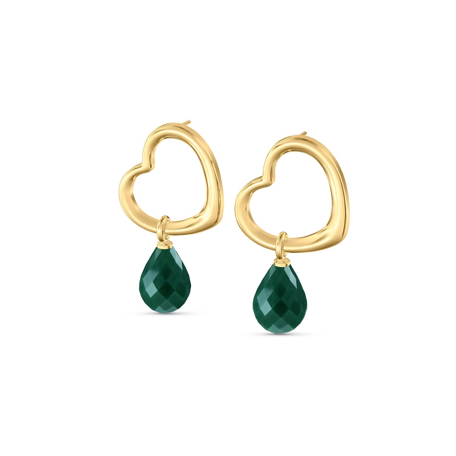 Yellow Gold Earrings Blue Topaz 10K — Fiordaliso