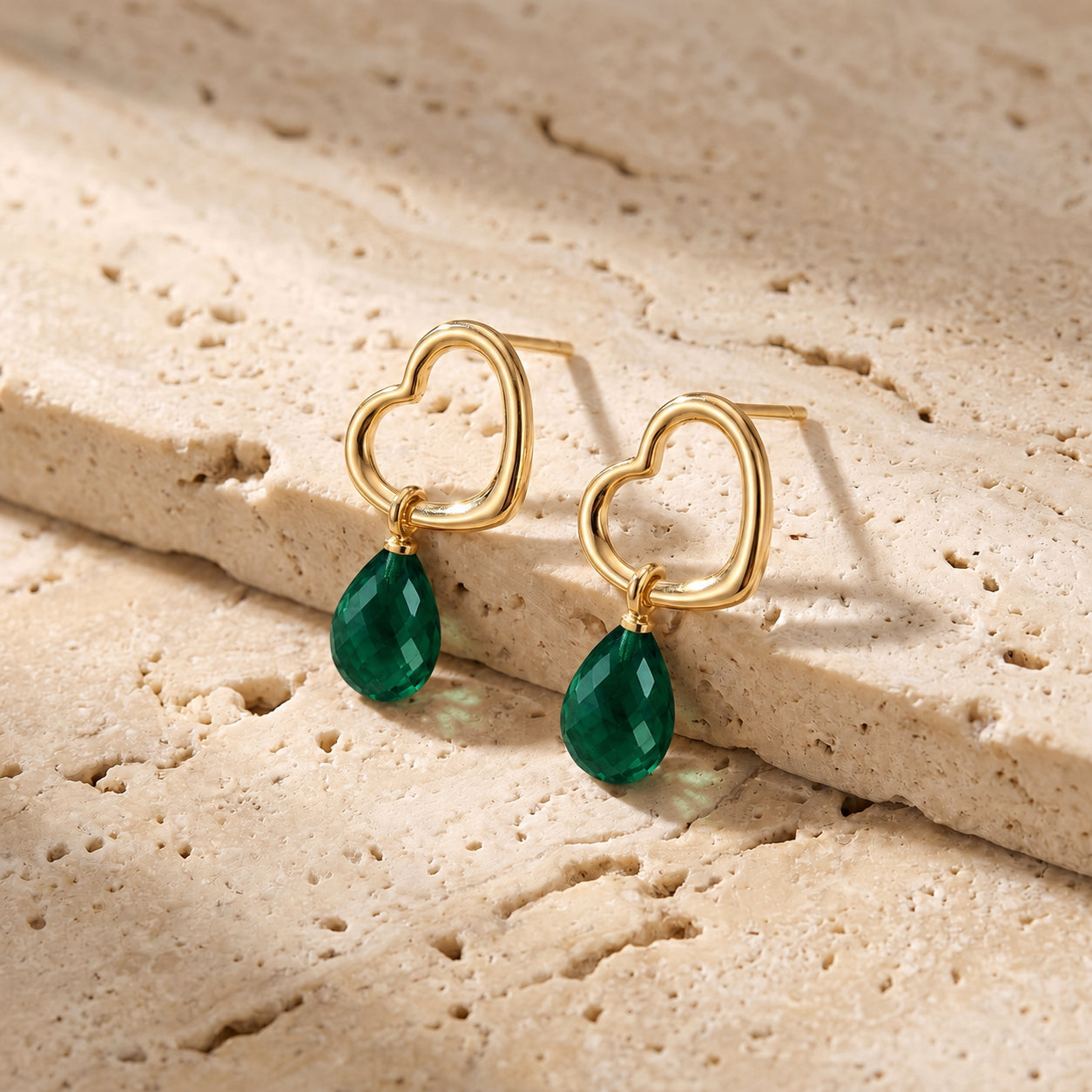 Yellow Gold Earrings Blue Topaz 10K — Fiordaliso