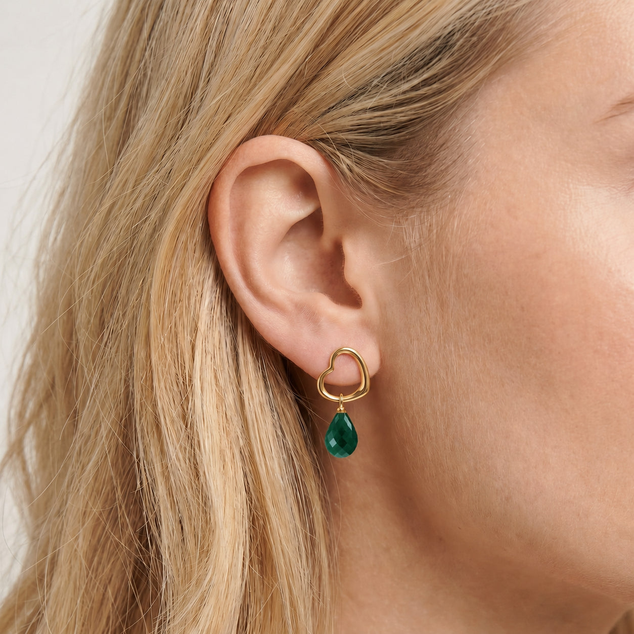 Yellow Gold Earrings Blue Topaz 10K — Fiordaliso