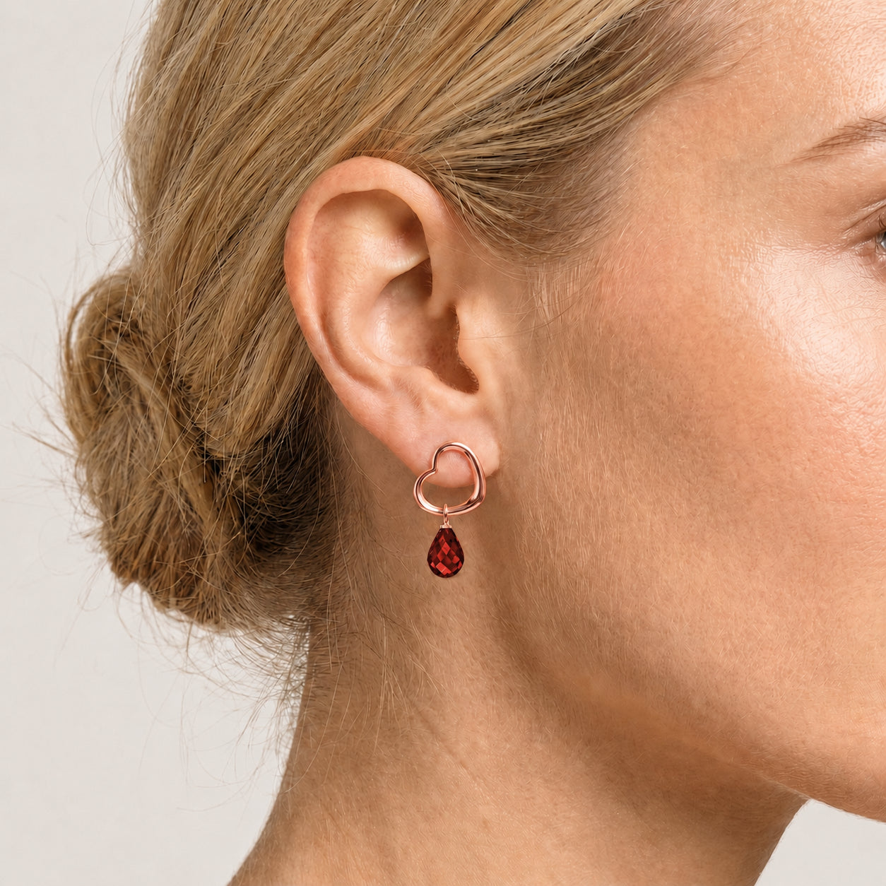 Rose Gold Earrings White Topaz 10K — Fiordaliso