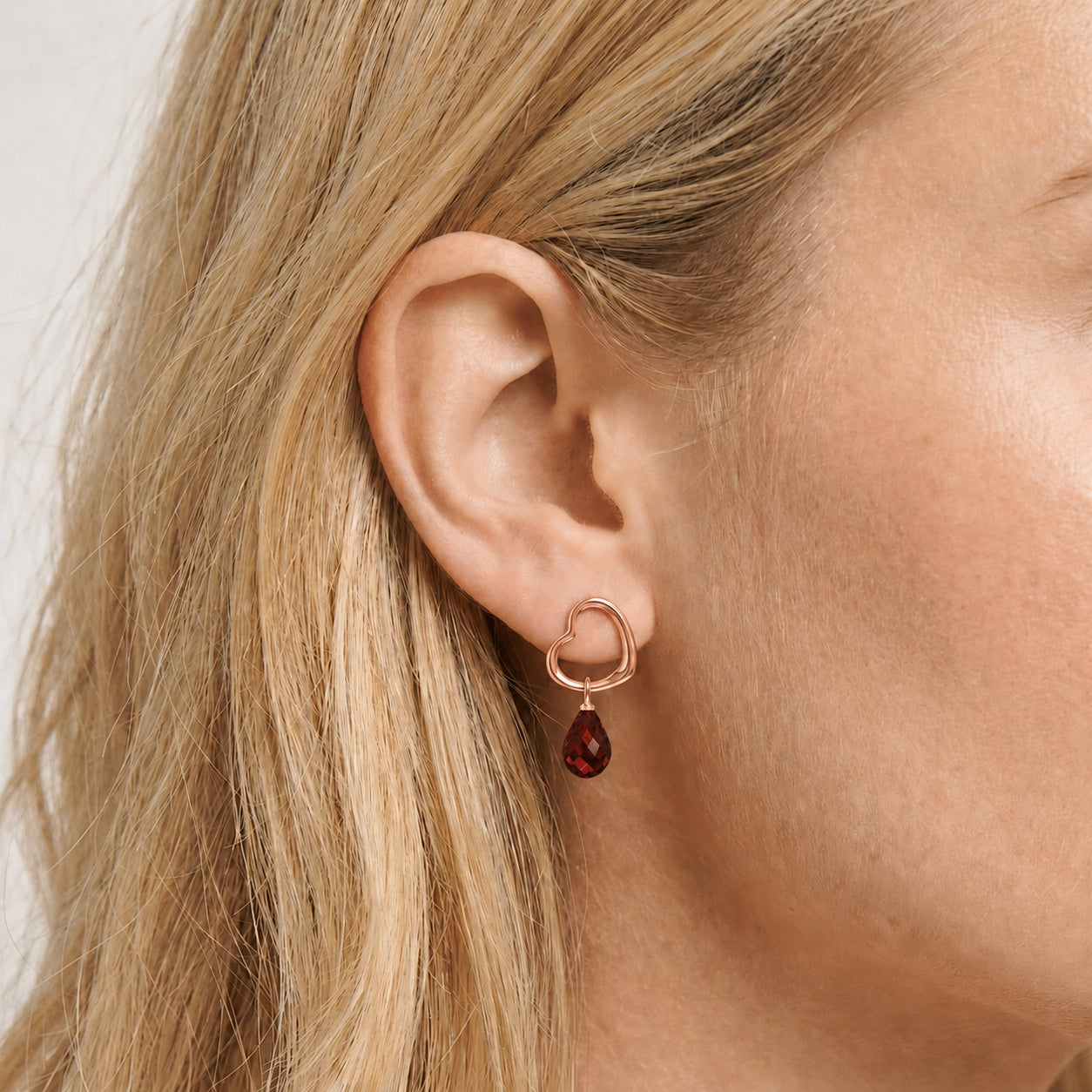 Rose Gold Earrings White Topaz 10K — Fiordaliso