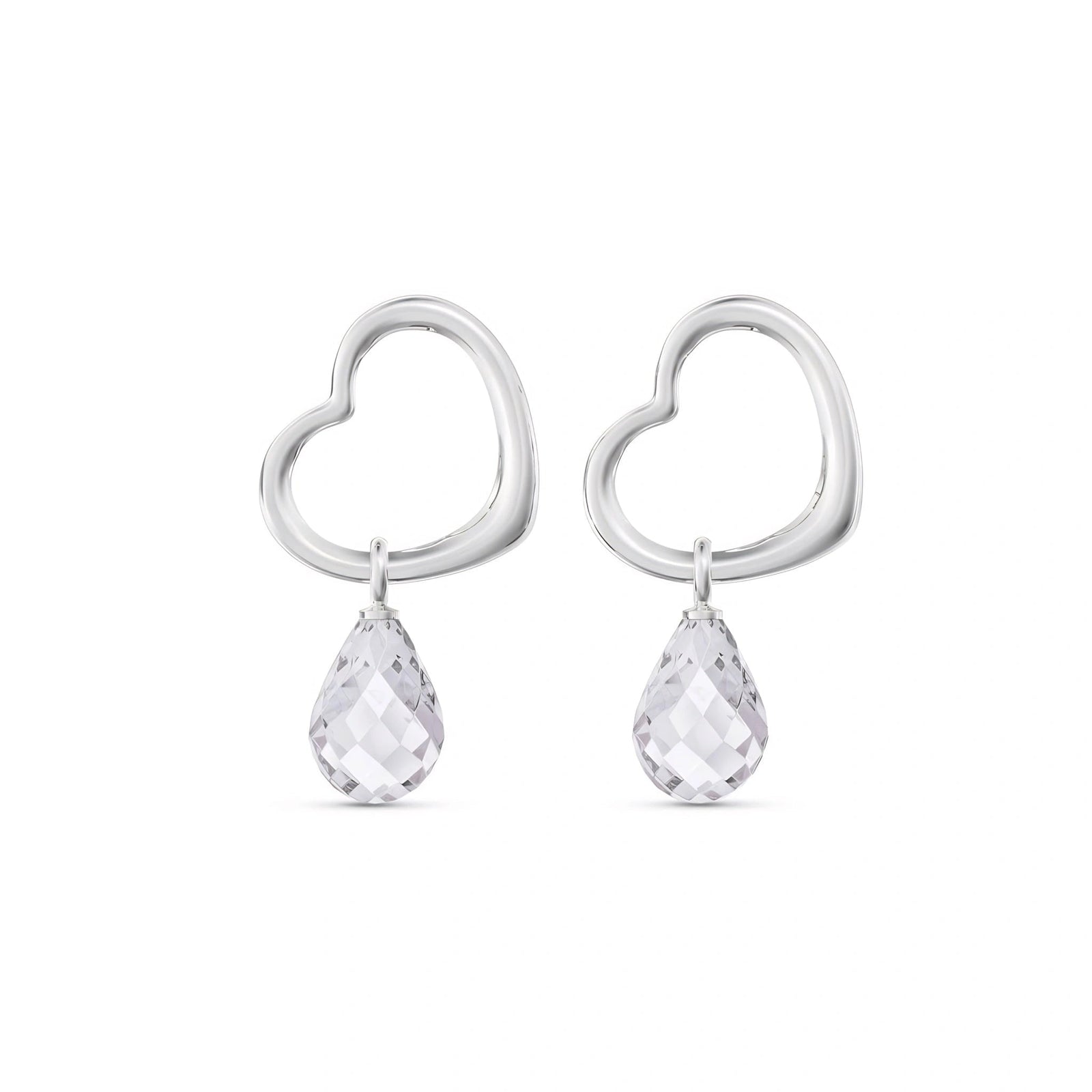 White Gold Earrings White Topaz 10K — Fiordaliso