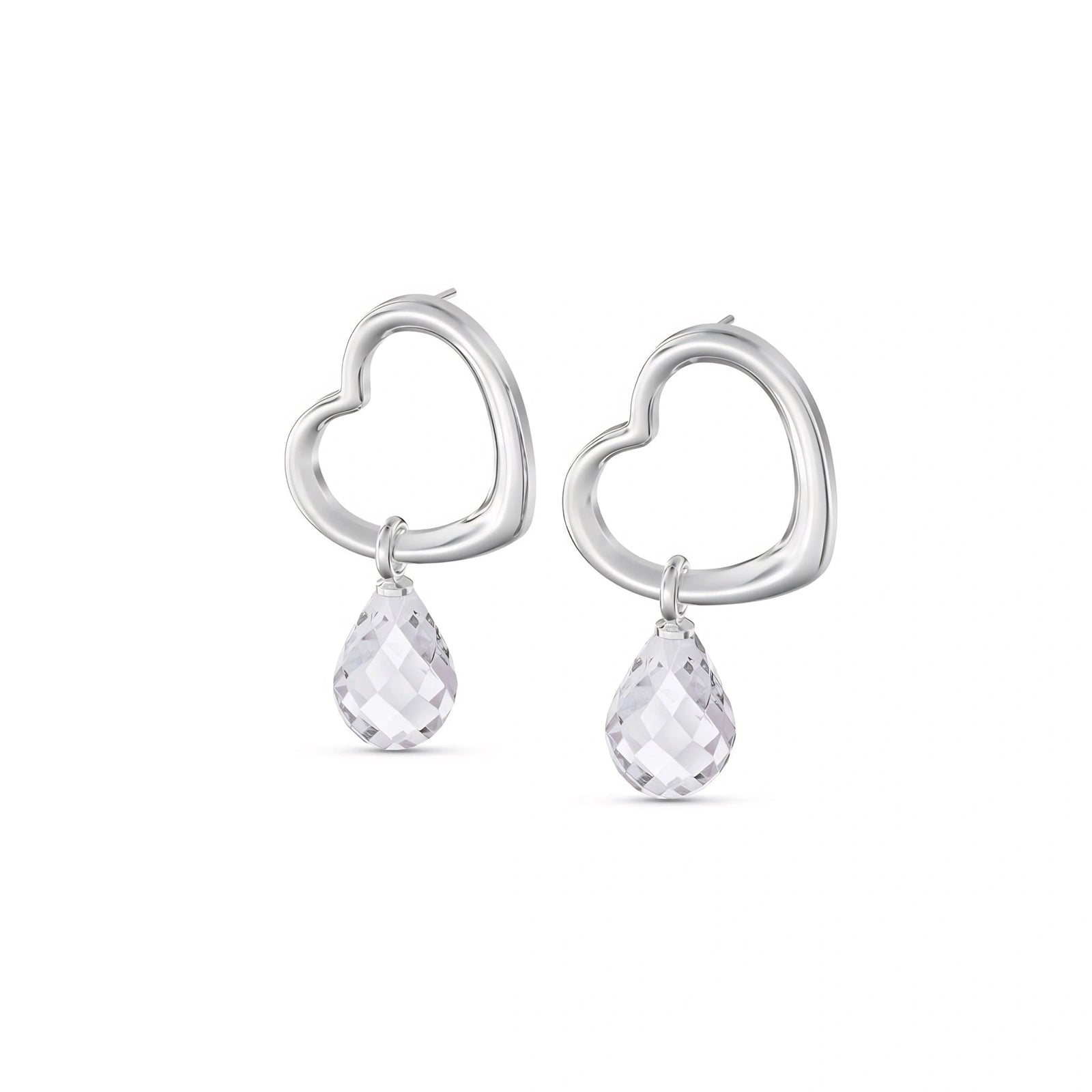 White Gold Earrings White Topaz 10K — Fiordaliso