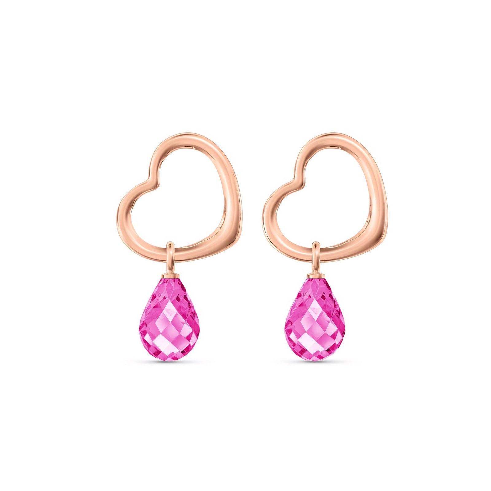 Rose Gold Earrings Ruby 10K — Fiordaliso