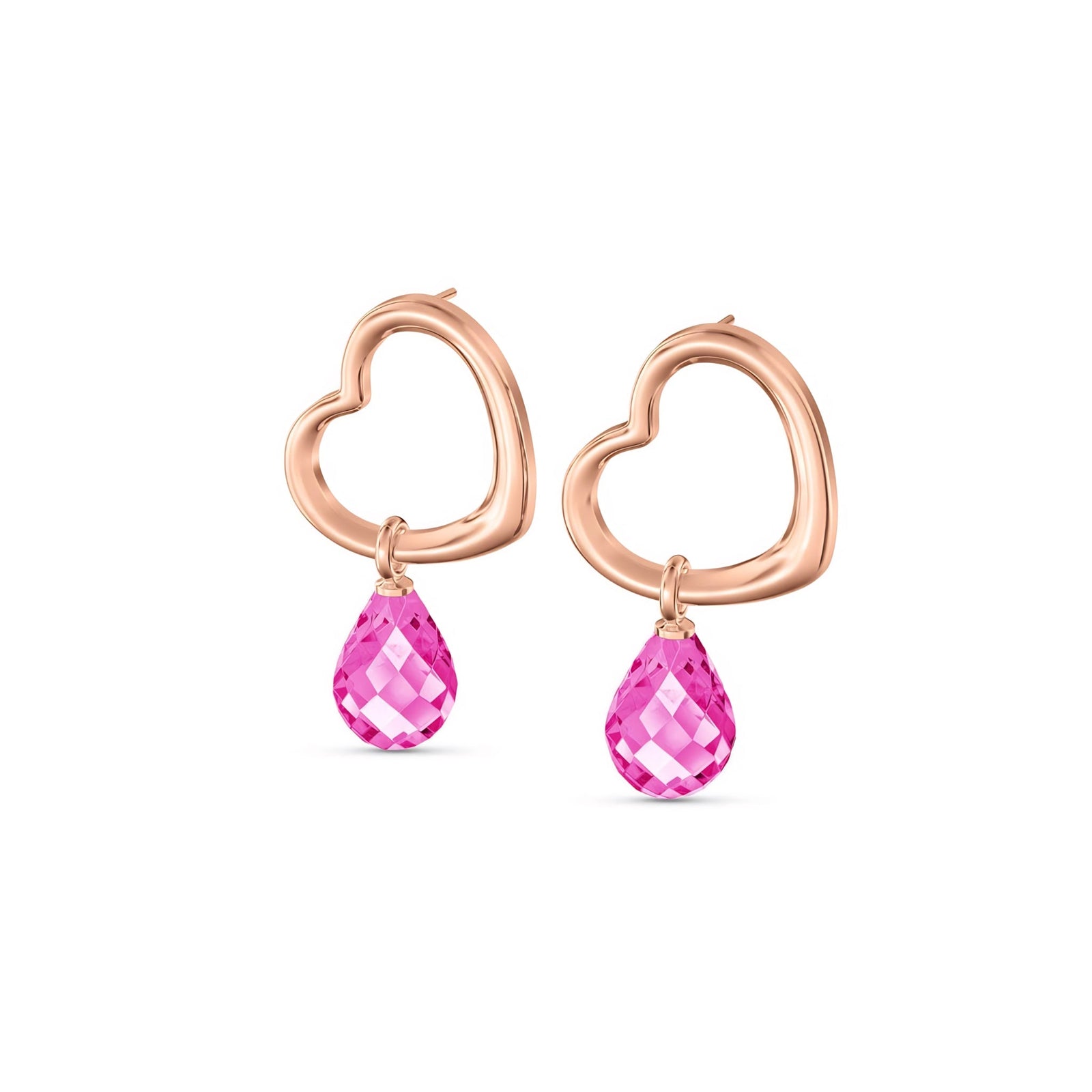 Rose Gold Earrings Ruby 10K — Fiordaliso