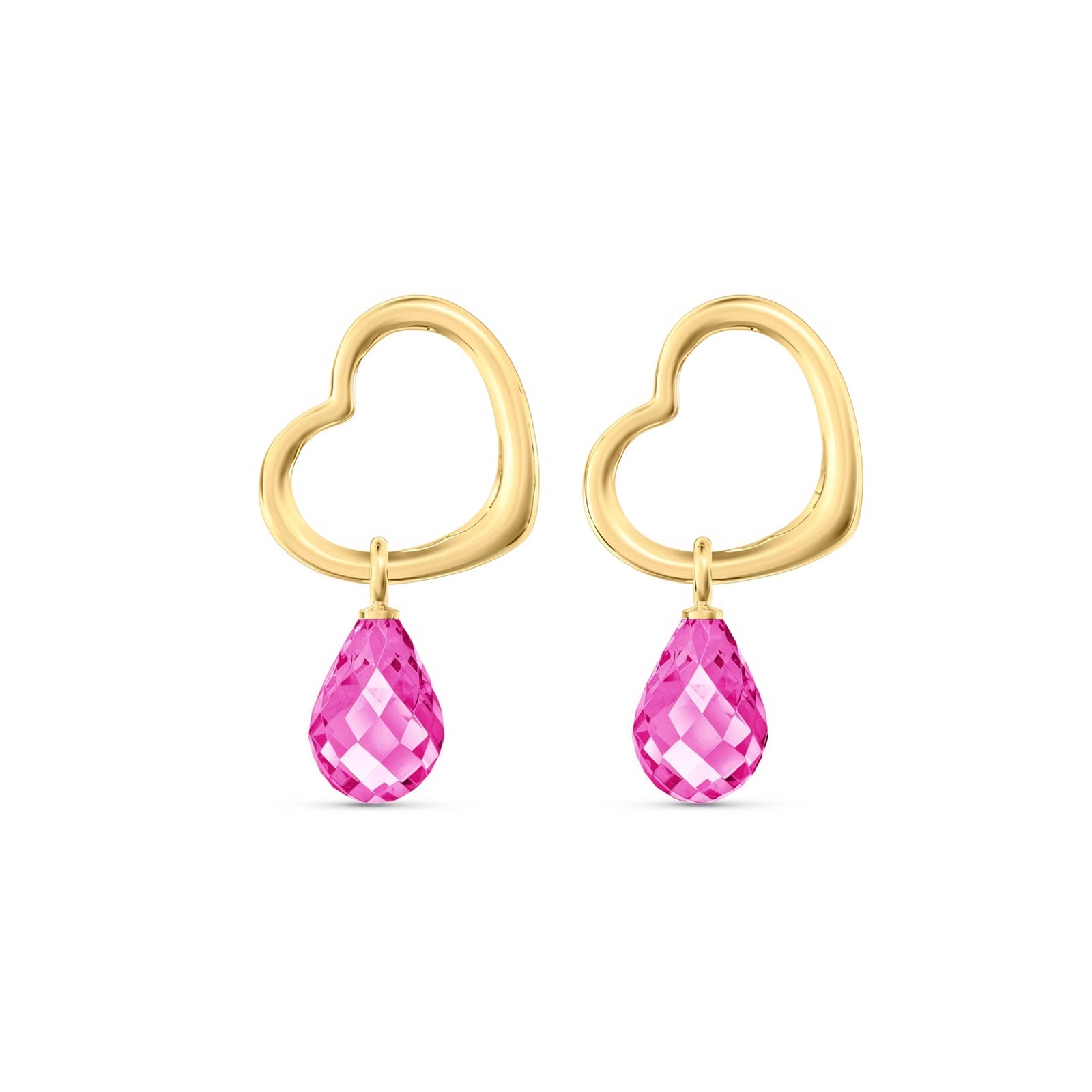 Yellow Gold Earrings Ruby 10K — Fiordaliso