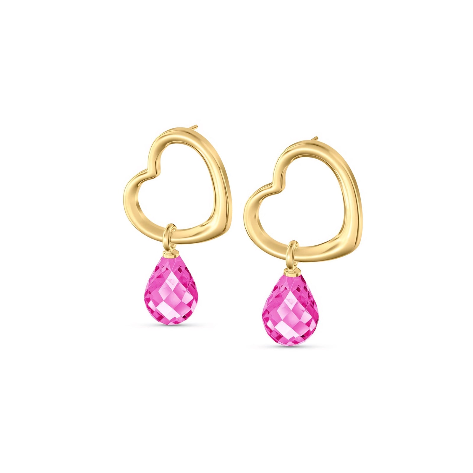 Yellow Gold Earrings Ruby 10K — Fiordaliso