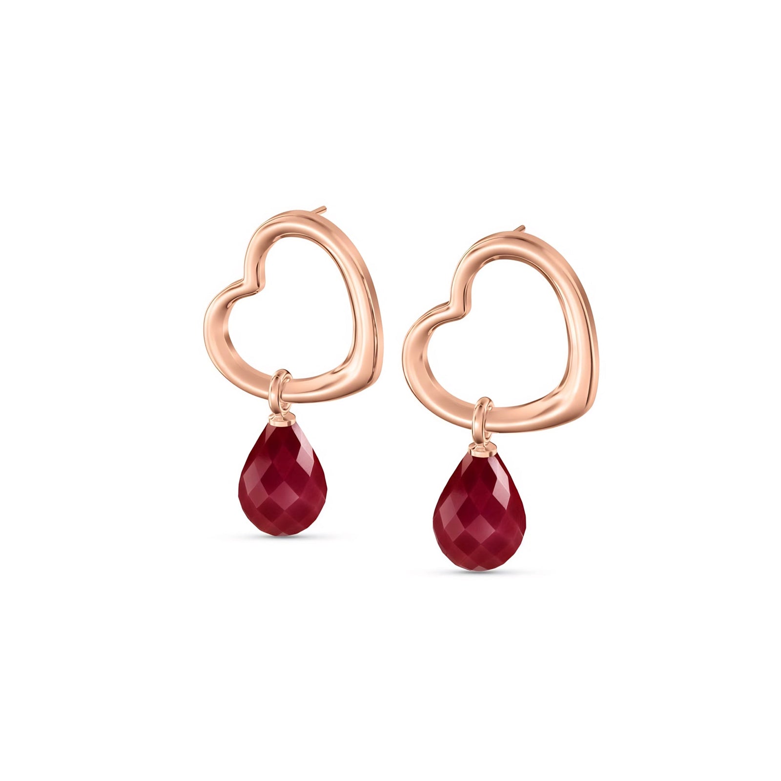 Rose Gold Earrings Sapphire 10K — Fiordaliso