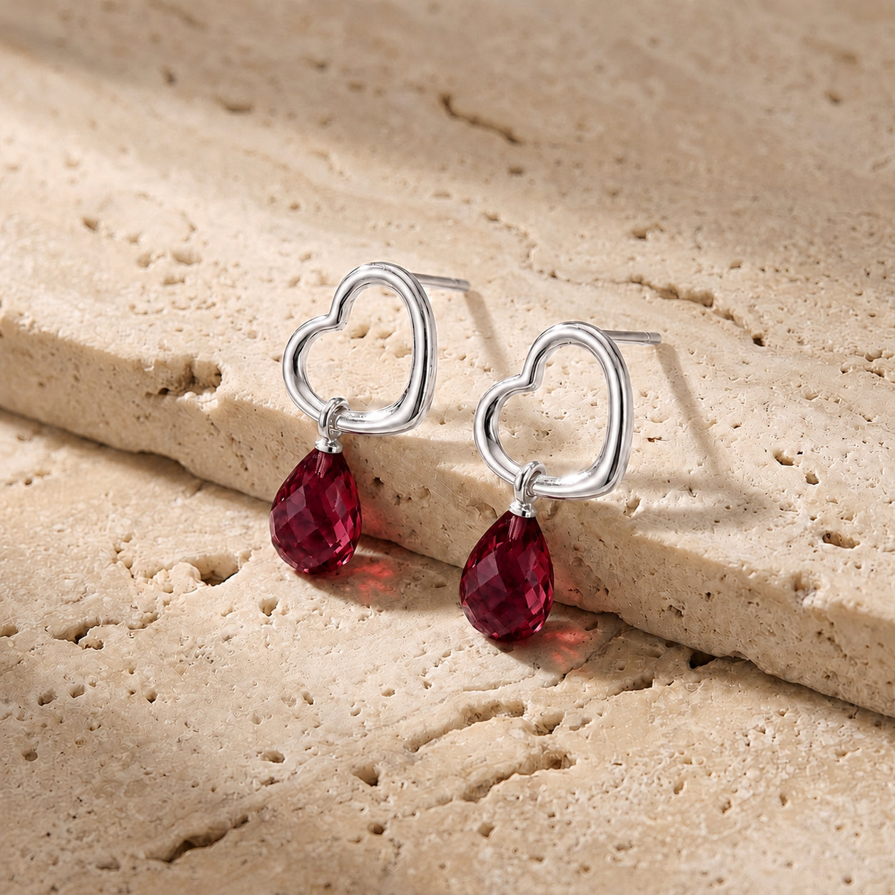 White Gold Earrings Sapphire 10K — Fiordaliso