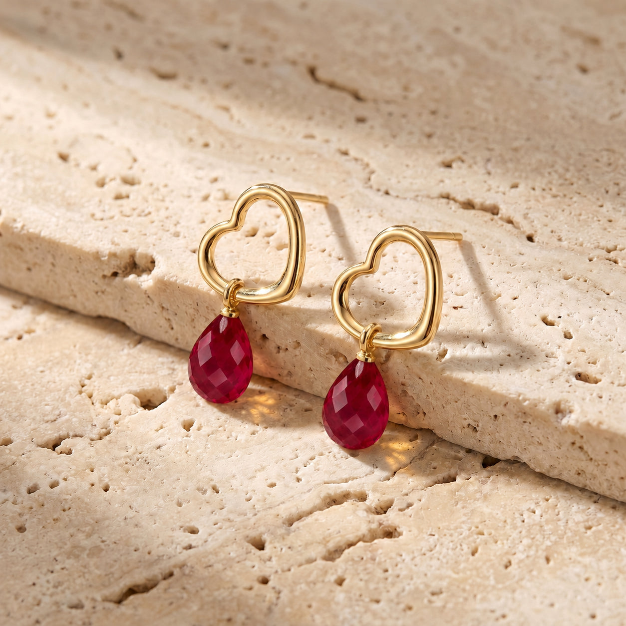 Yellow Gold Earrings Sapphire 10K — Fiordaliso