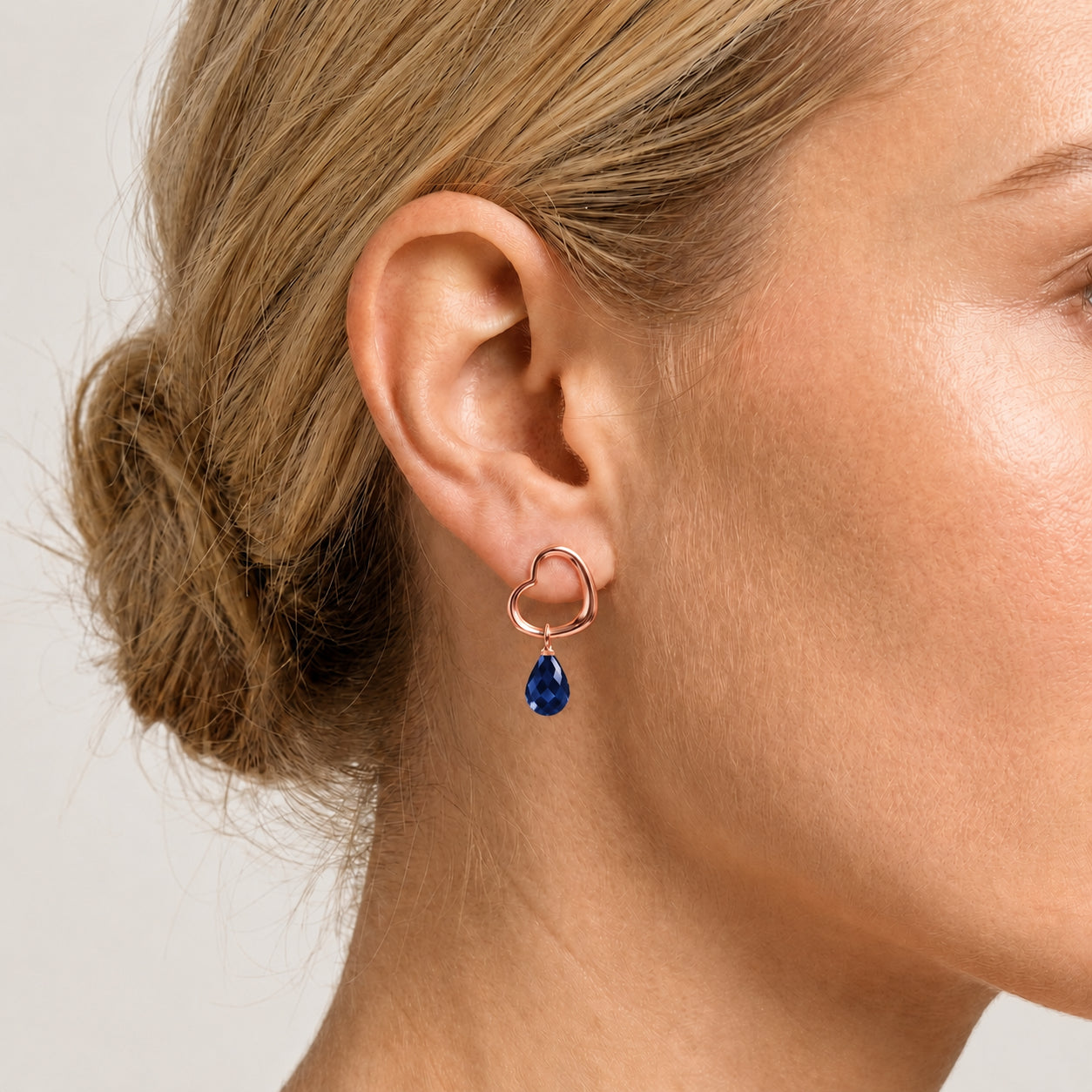 Rose Gold Earrings Emerald 10K — Fiordaliso
