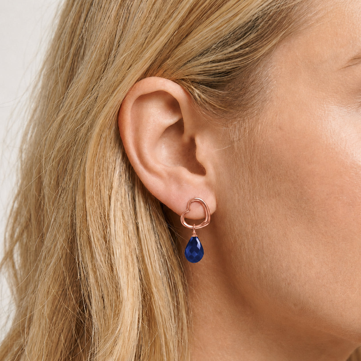 Rose Gold Earrings Emerald 10K — Fiordaliso