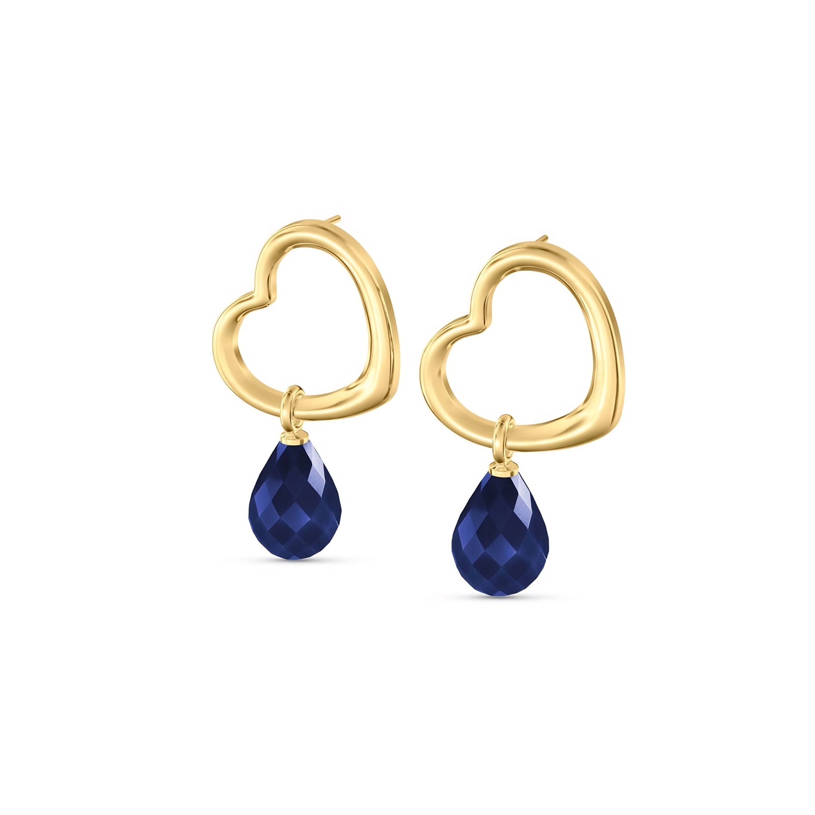 Yellow Gold Earrings Emerald 10K — Fiordaliso