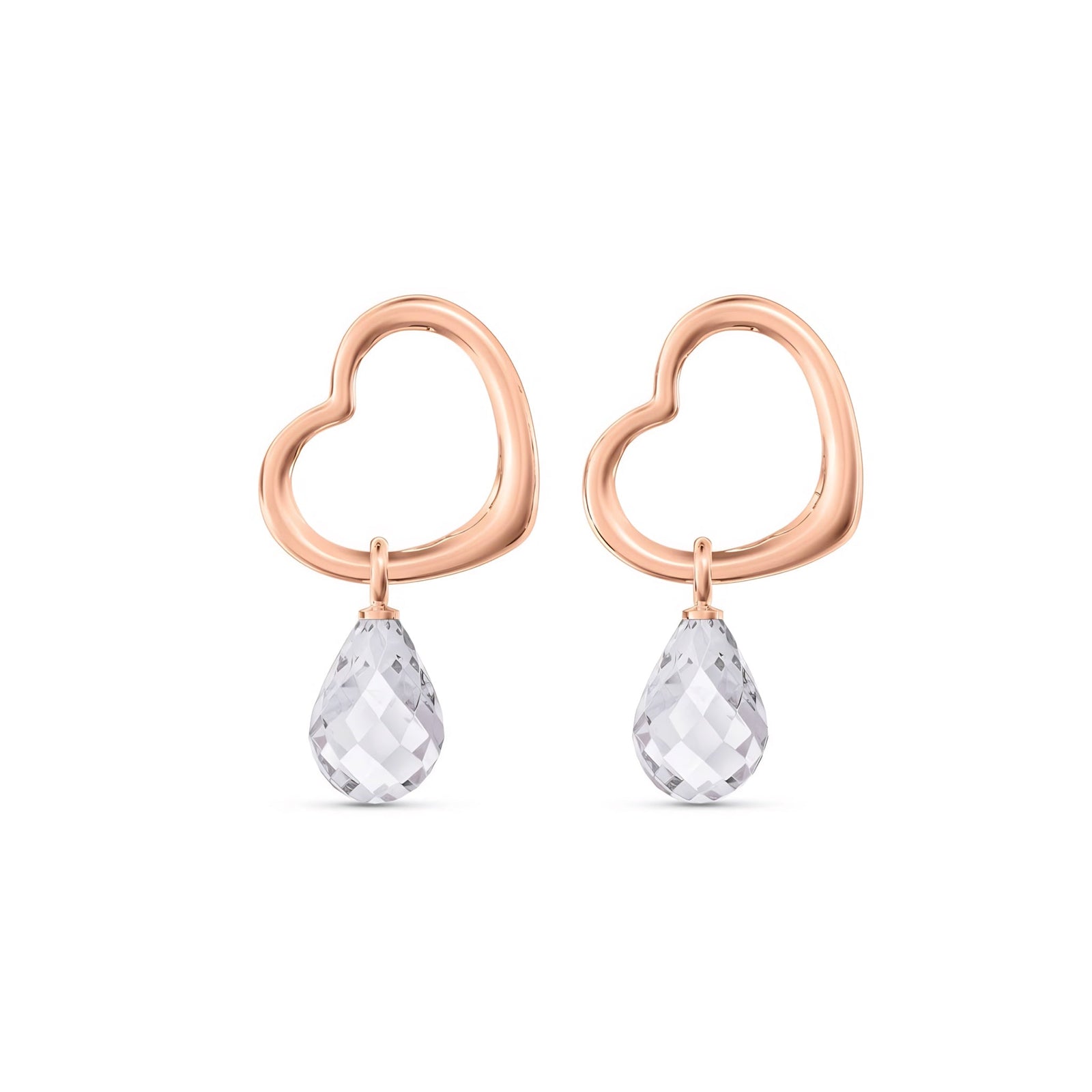 Rose Gold Earrings Pink Topaz 10K — Fiordaliso