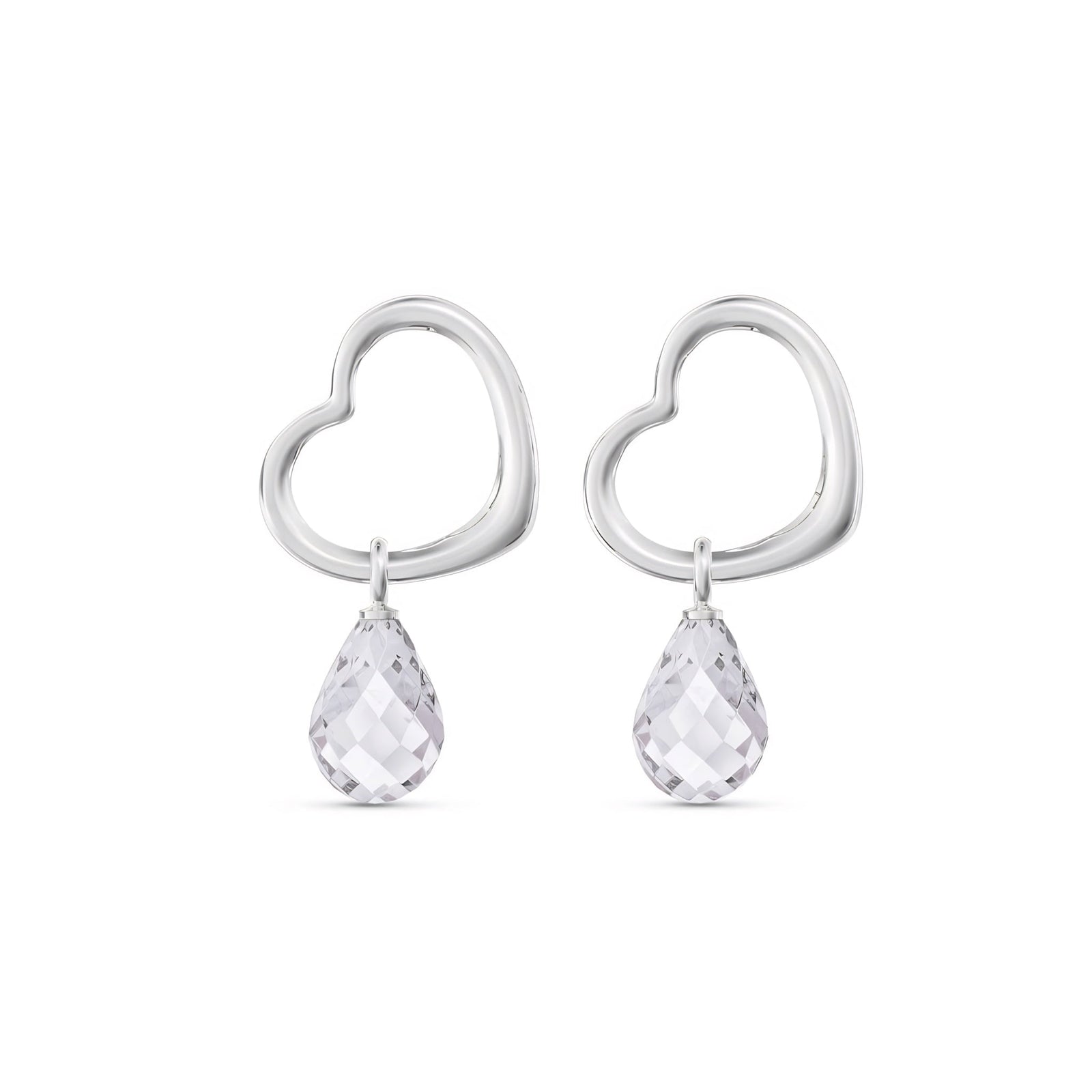White Gold Earrings Pink Topaz 10K — Fiordaliso