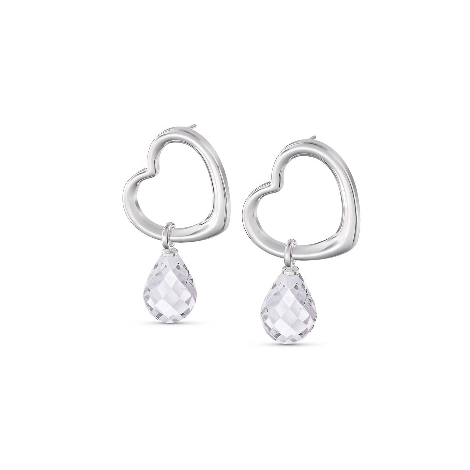 White Gold Earrings Pink Topaz 10K — Fiordaliso
