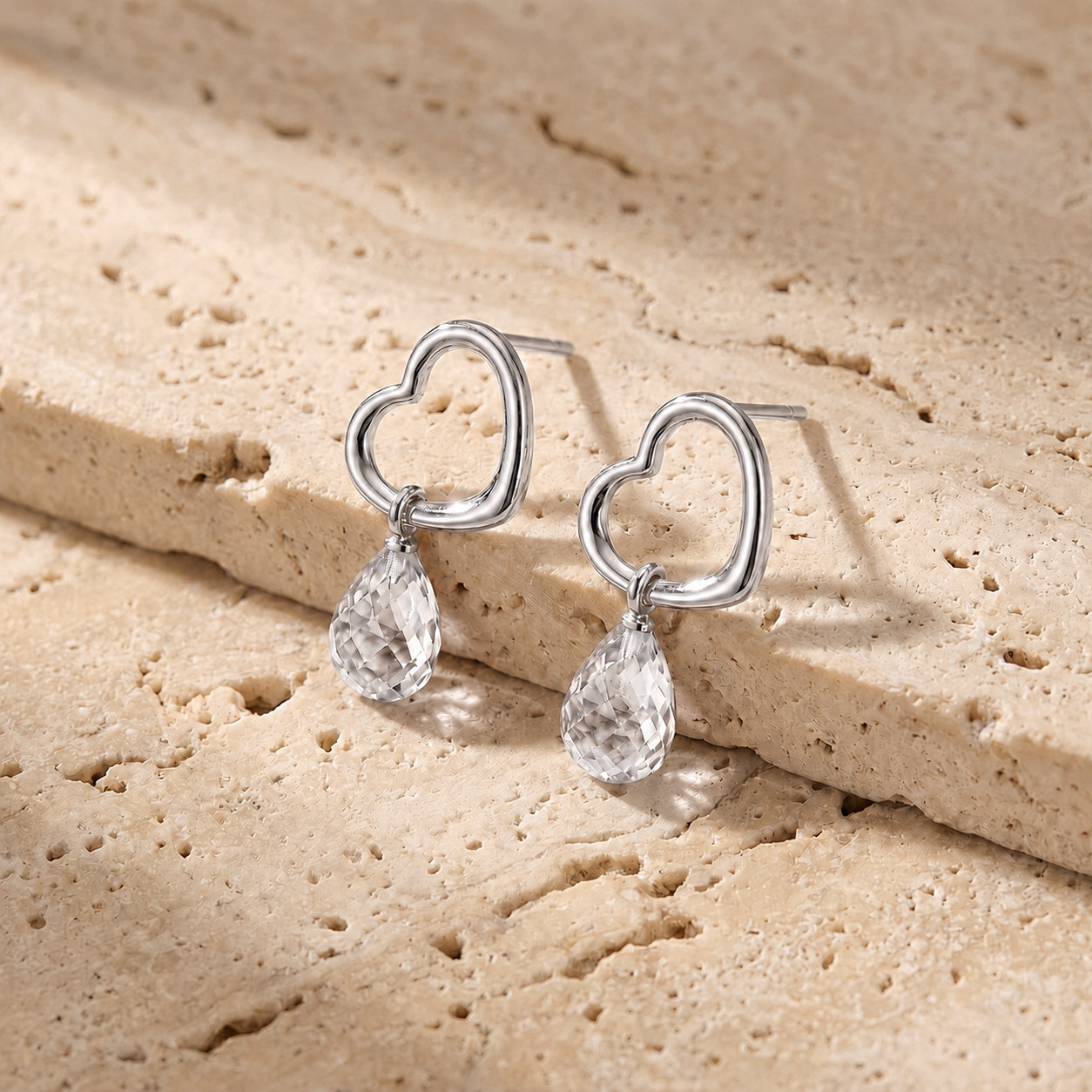 White Gold Earrings Pink Topaz 10K — Fiordaliso