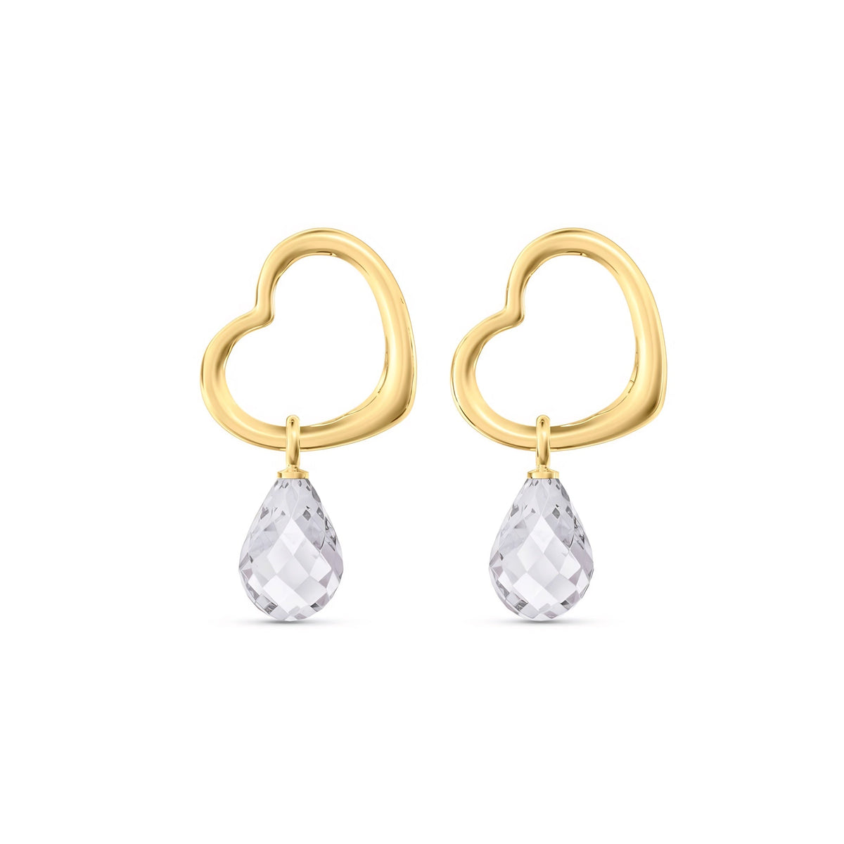 Yellow Gold Earrings Pink Topaz 10K — Fiordaliso