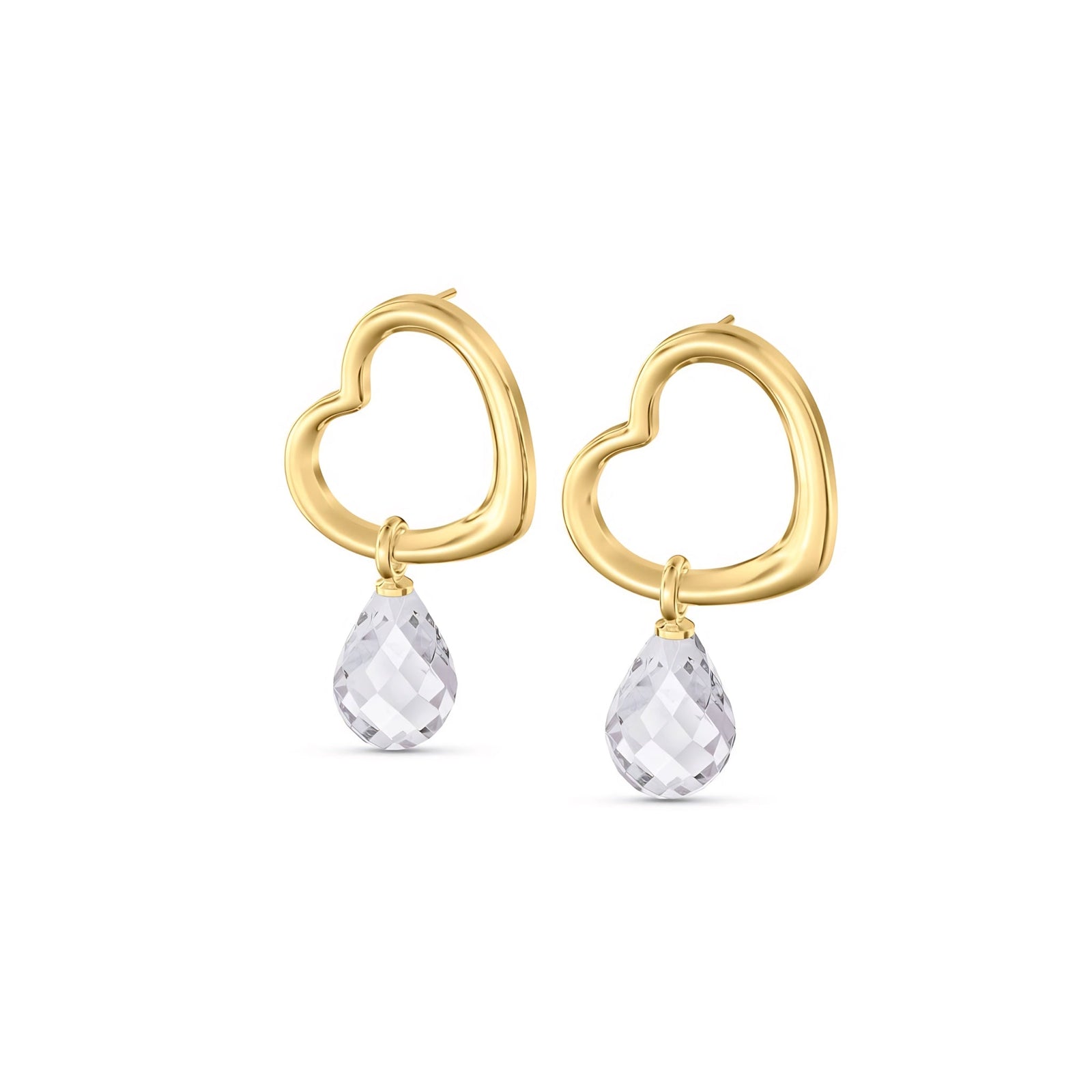 Yellow Gold Earrings Pink Topaz 10K — Fiordaliso