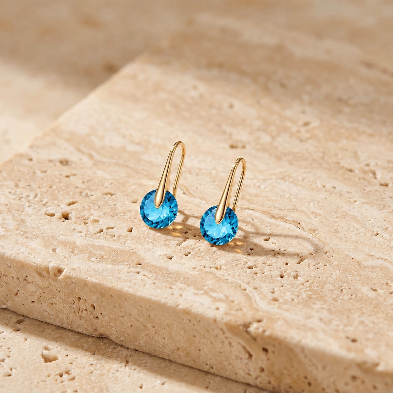 Yellow Gold Blue Topaz — Mariaelisabetta