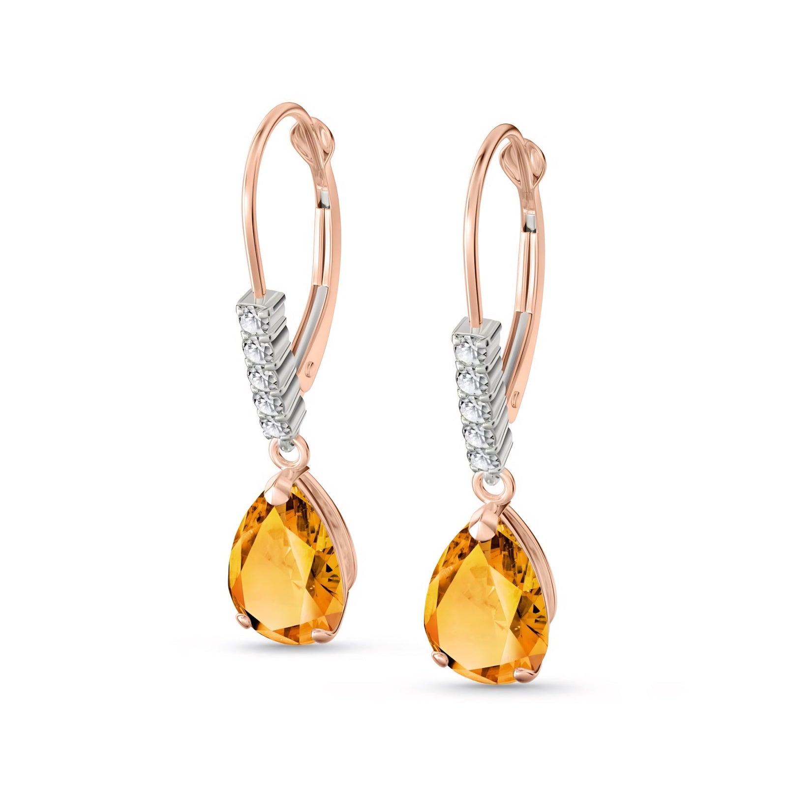 Rose Gold Petal Earrings Citrine 10K — Immacolata