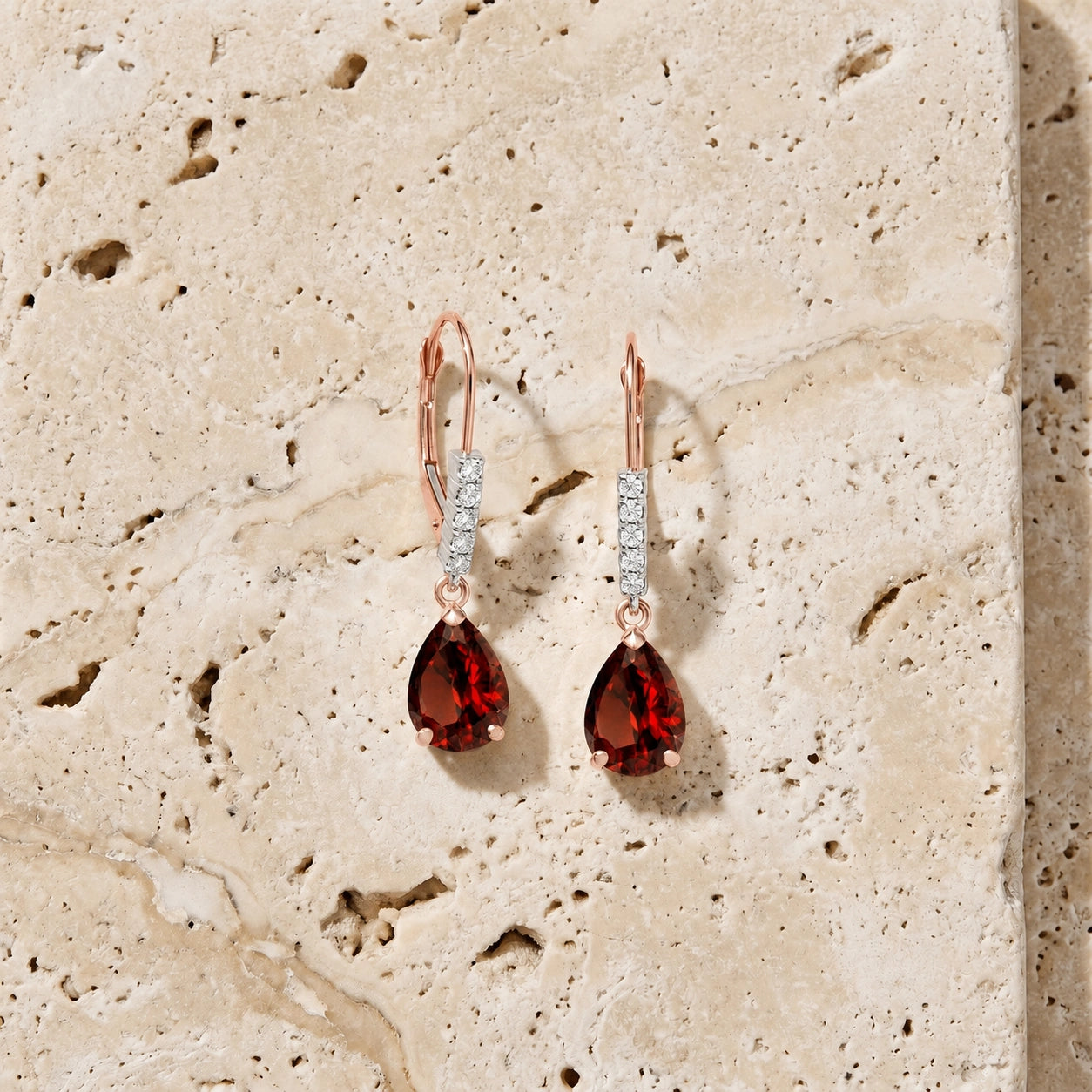 Rose Gold Petal Earrings Citrine 10K — Immacolata