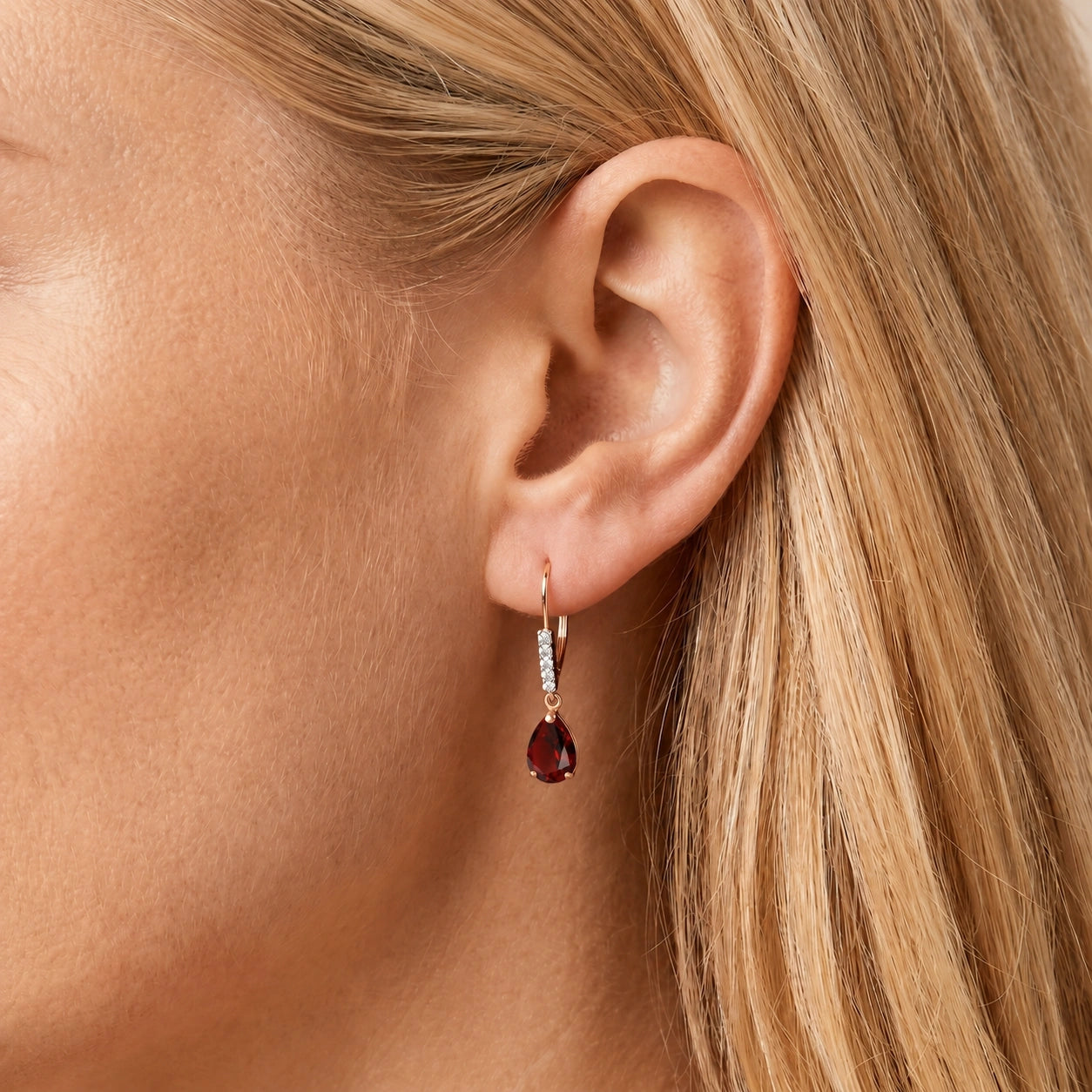Rose Gold Petal Earrings Citrine 10K — Immacolata