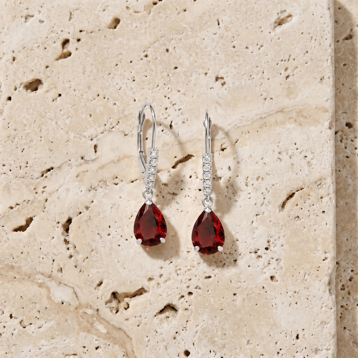 White Gold Petal Earrings Citrine 10K — Immacolata
