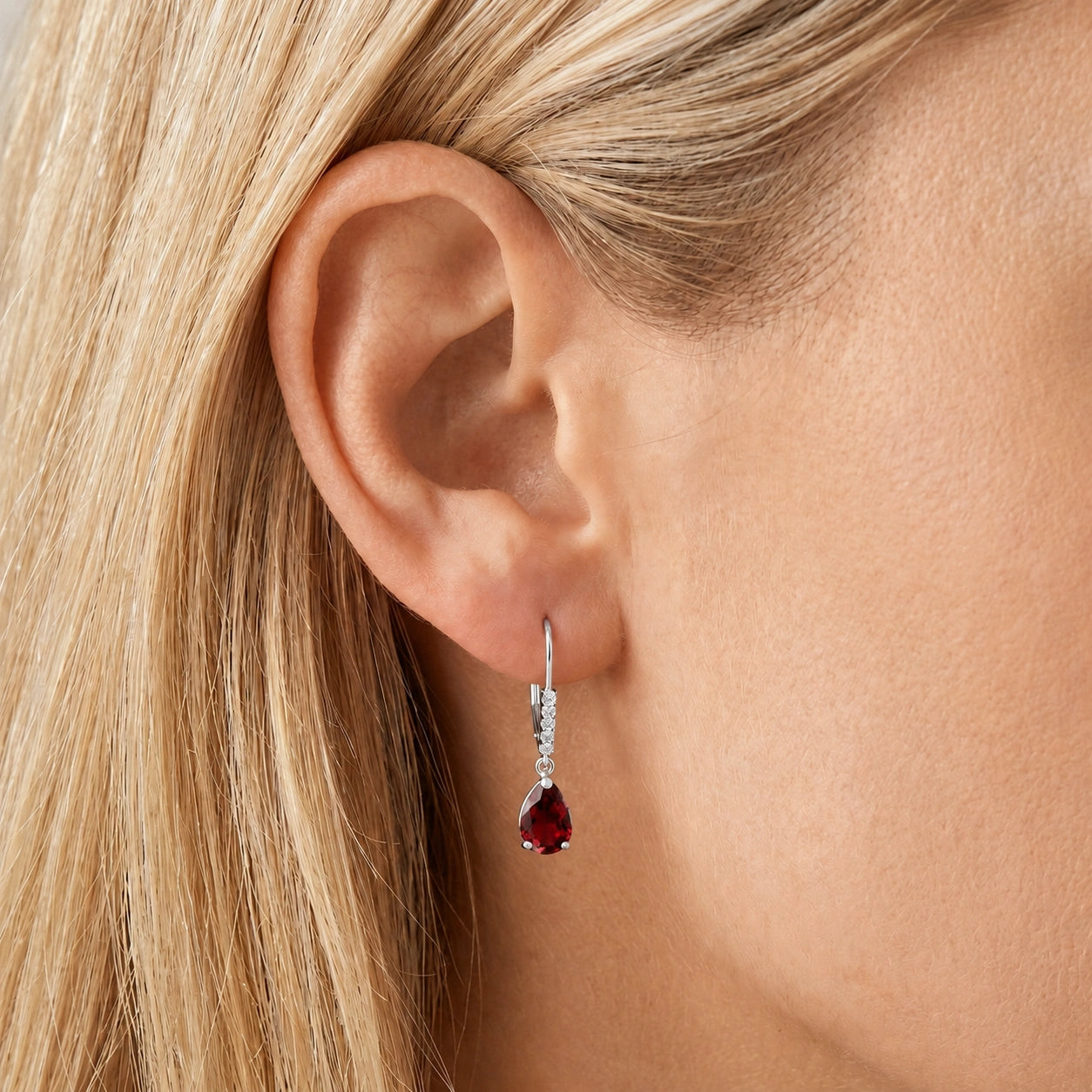 White Gold Petal Earrings Citrine 10K — Immacolata