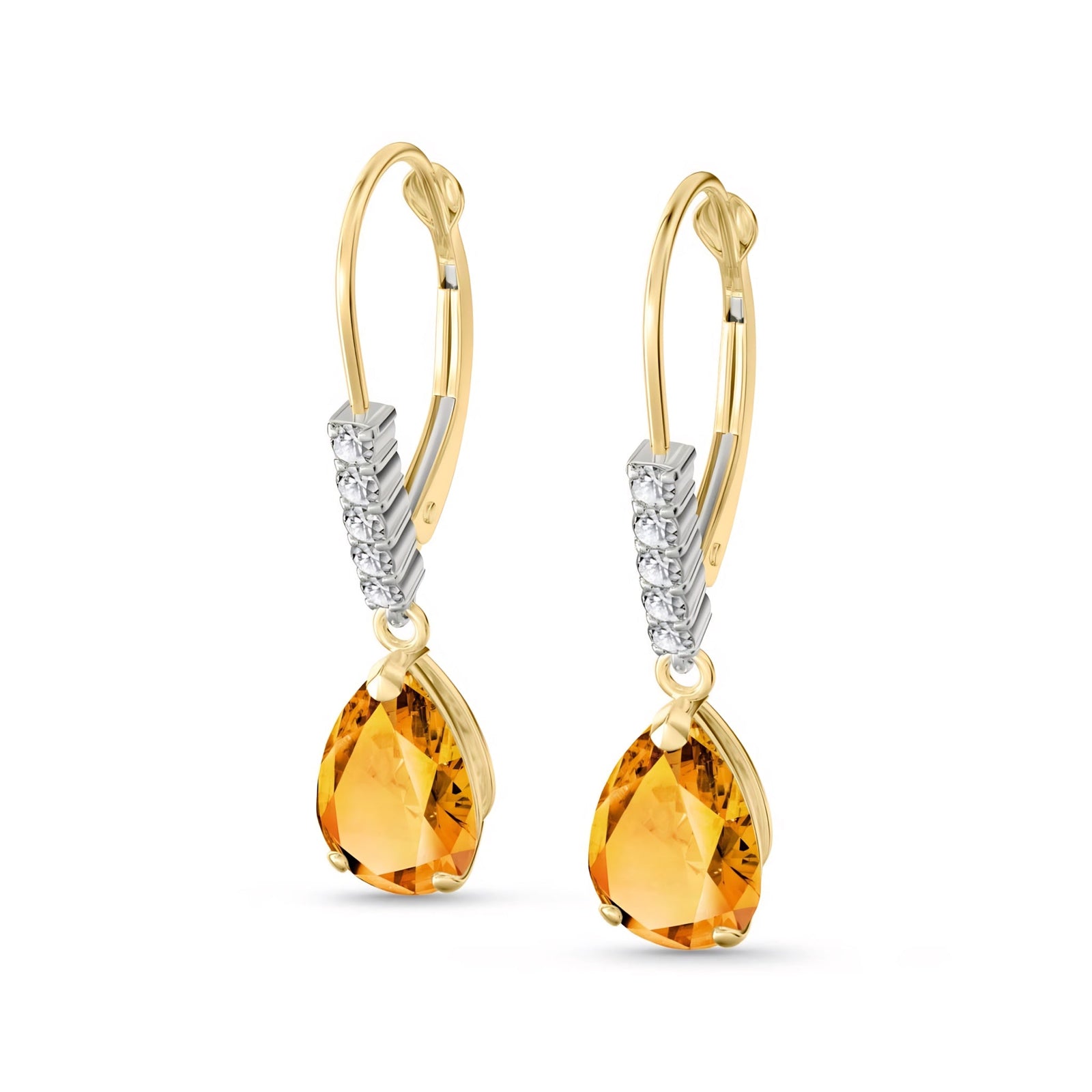 Yellow Gold Petal Earrings Citrine 10K — Immacolata