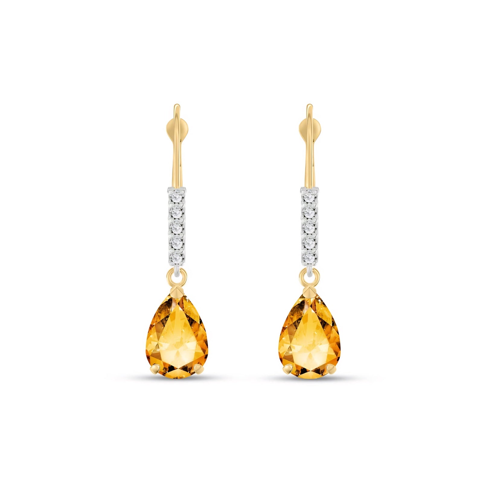 Yellow Gold Petal Earrings Citrine 10K — Immacolata