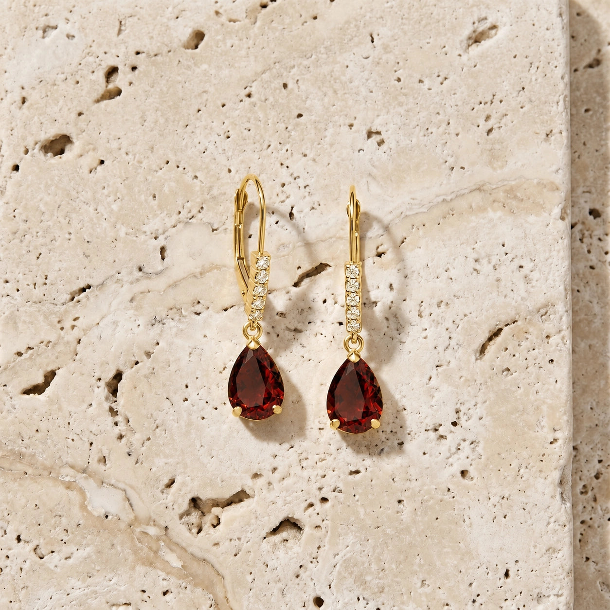 Yellow Gold Petal Earrings Citrine 10K — Immacolata