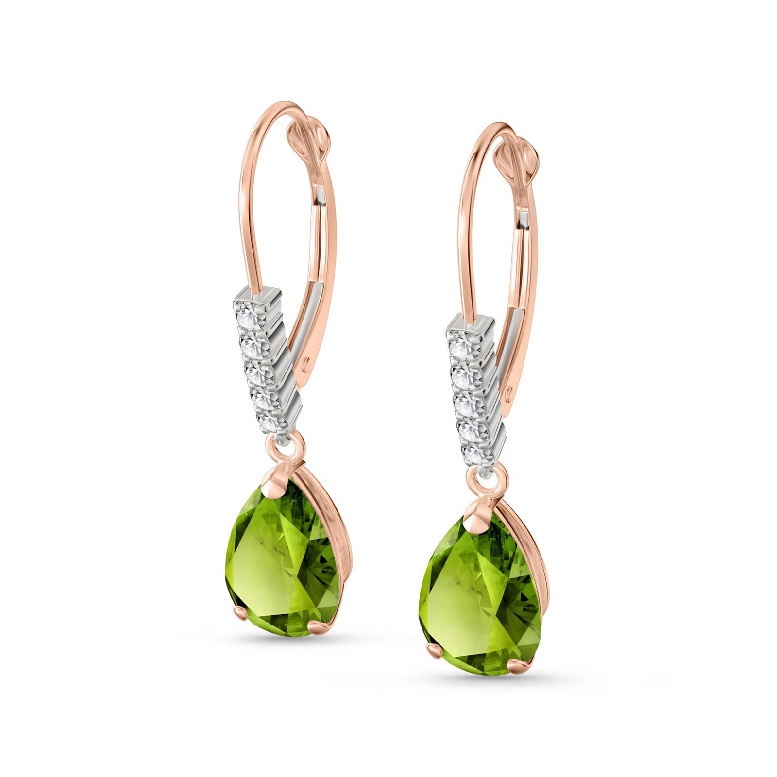 Rose Gold Petal Earrings Emerald 10K — Immacolata