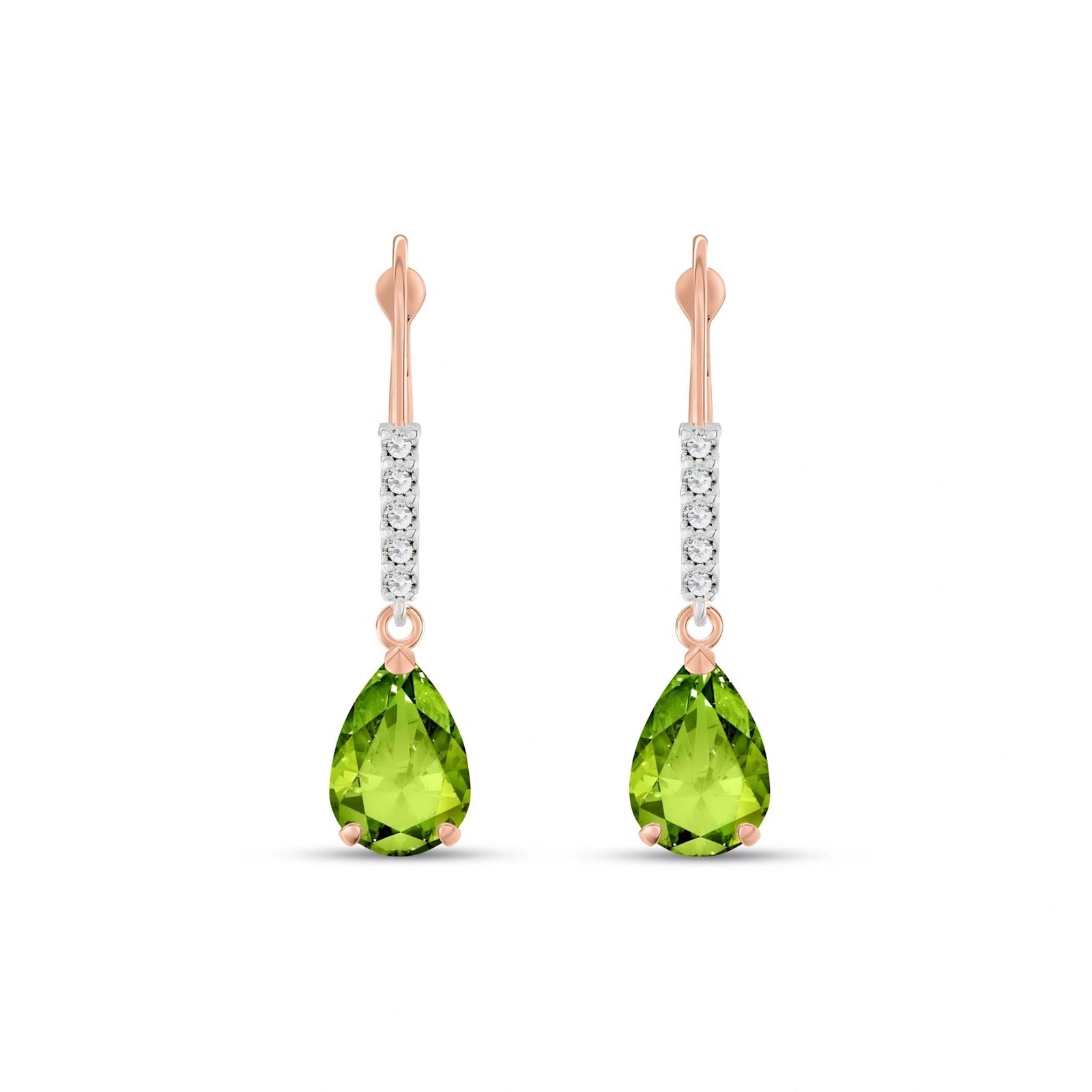 Rose Gold Petal Earrings Emerald 10K — Immacolata