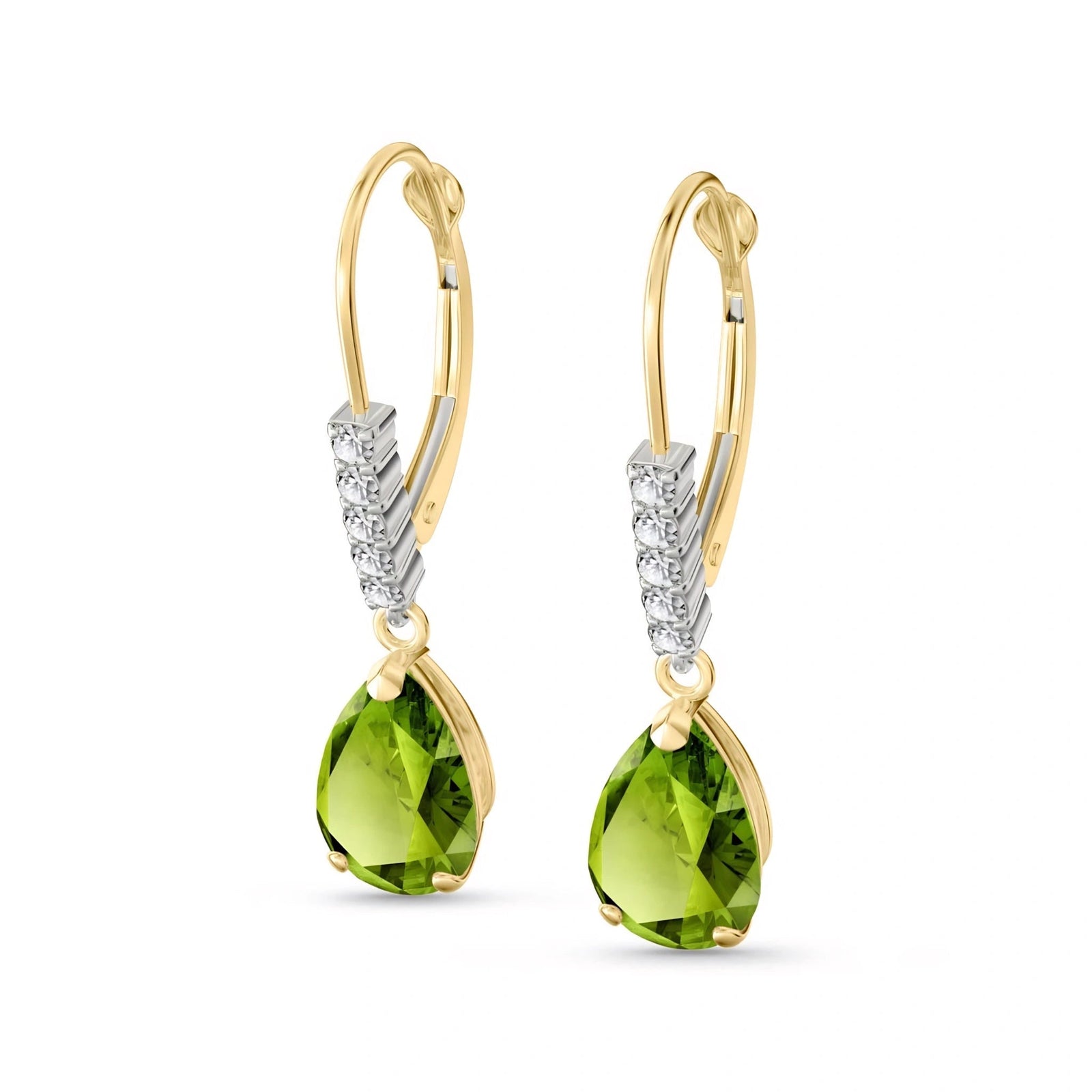 Yellow Gold Petal Earrings Emerald 10K — Immacolata