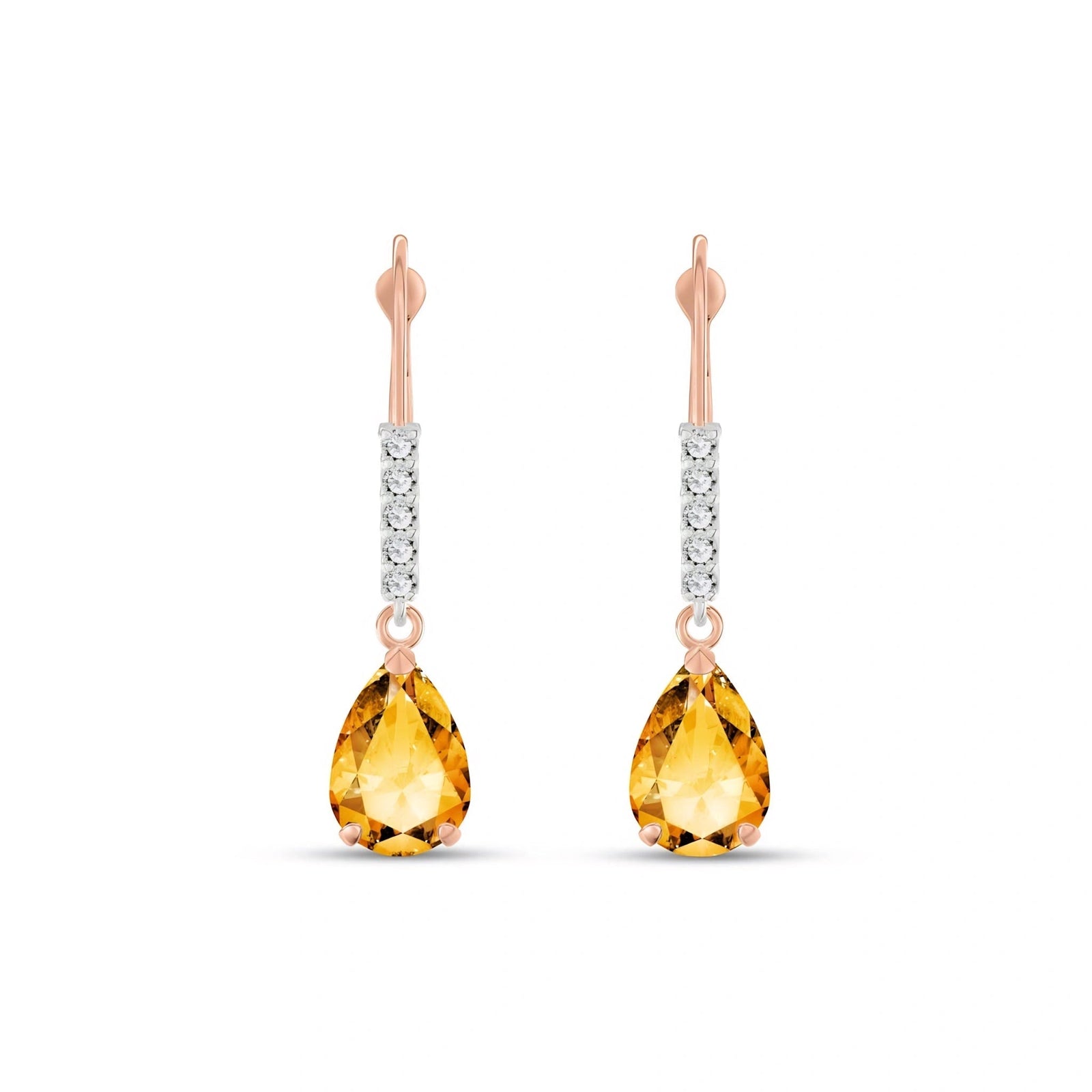 Rose Gold Petal Earrings Garnet 10K — Immacolata