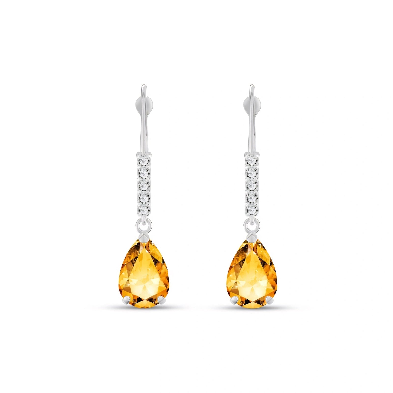 White Gold Petal Earrings Garnet 10K — Immacolata